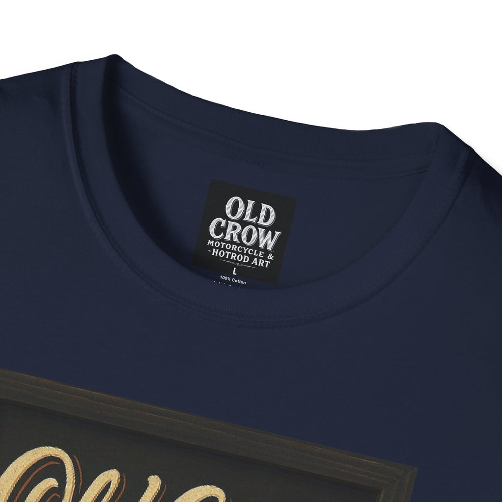 Old Crow Motorcycle & Hotrod Art Softstyle T-Shirt
