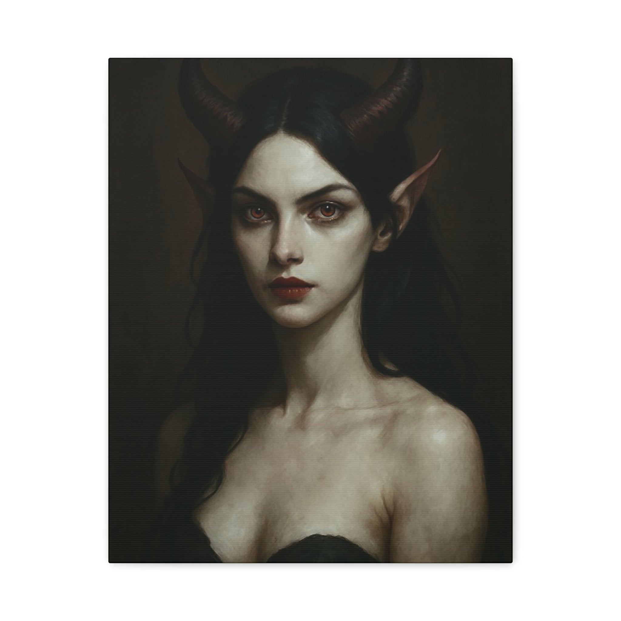 Gothic Art Canvas Print, Demon Aesthetic Home Decor, Dark Fantasy Wall Art, Witchy Room Decoration, Unique Gift for Halloween, Edgy Art
