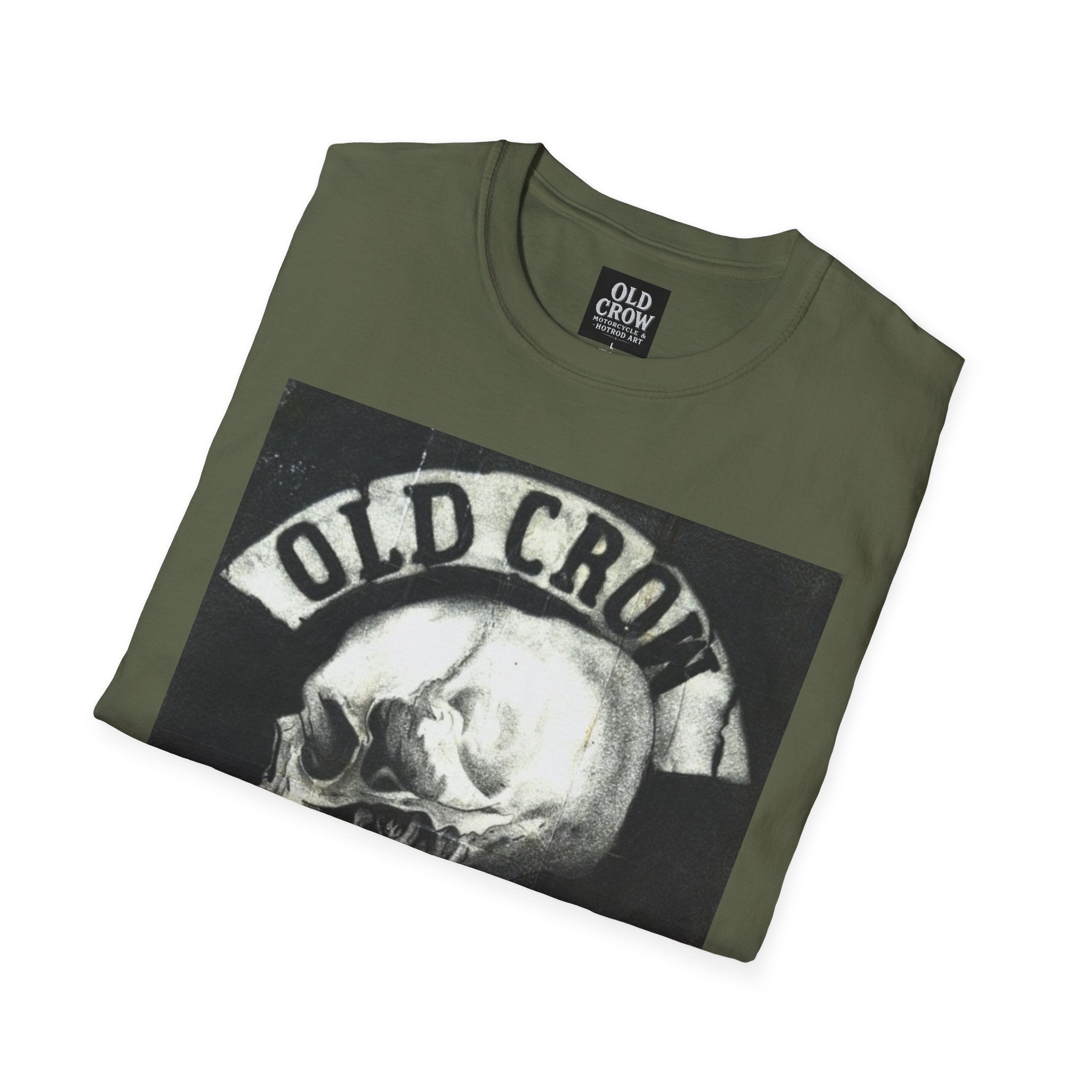 Old Crow Motorcycles Skull Emblem Patch T-Shirt