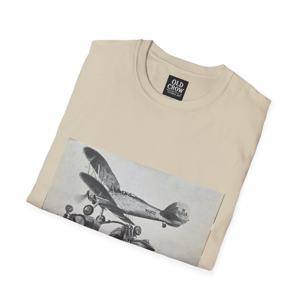 Old-School Aviation Meets Two Wheels T-Shirt