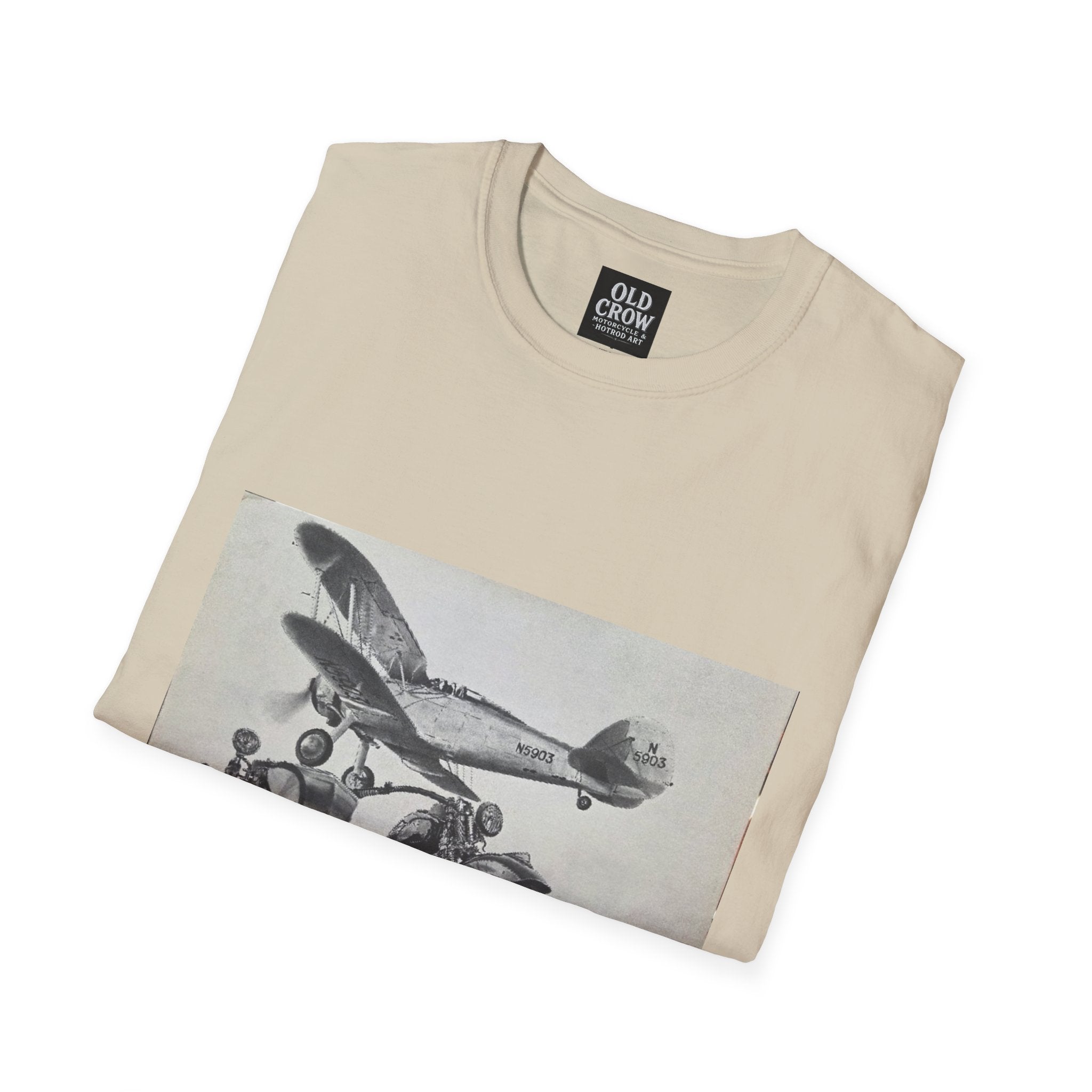 Old-School Aviation Meets Two Wheels T-Shirt