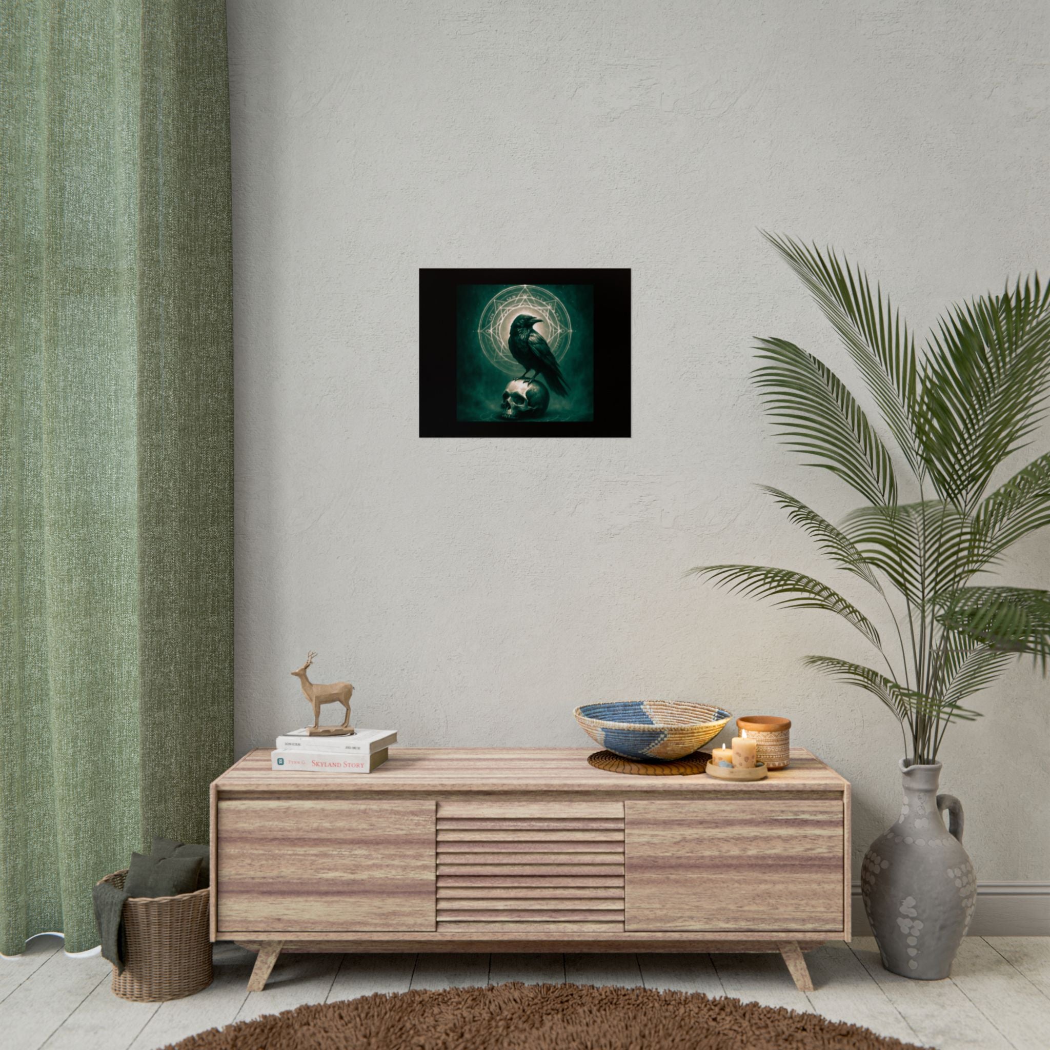 Mystical Raven Art Poster | Dark Aesthetic Wall Decor for Home