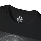 Dark Magic Raven Illustration T-Shirt, Black & White