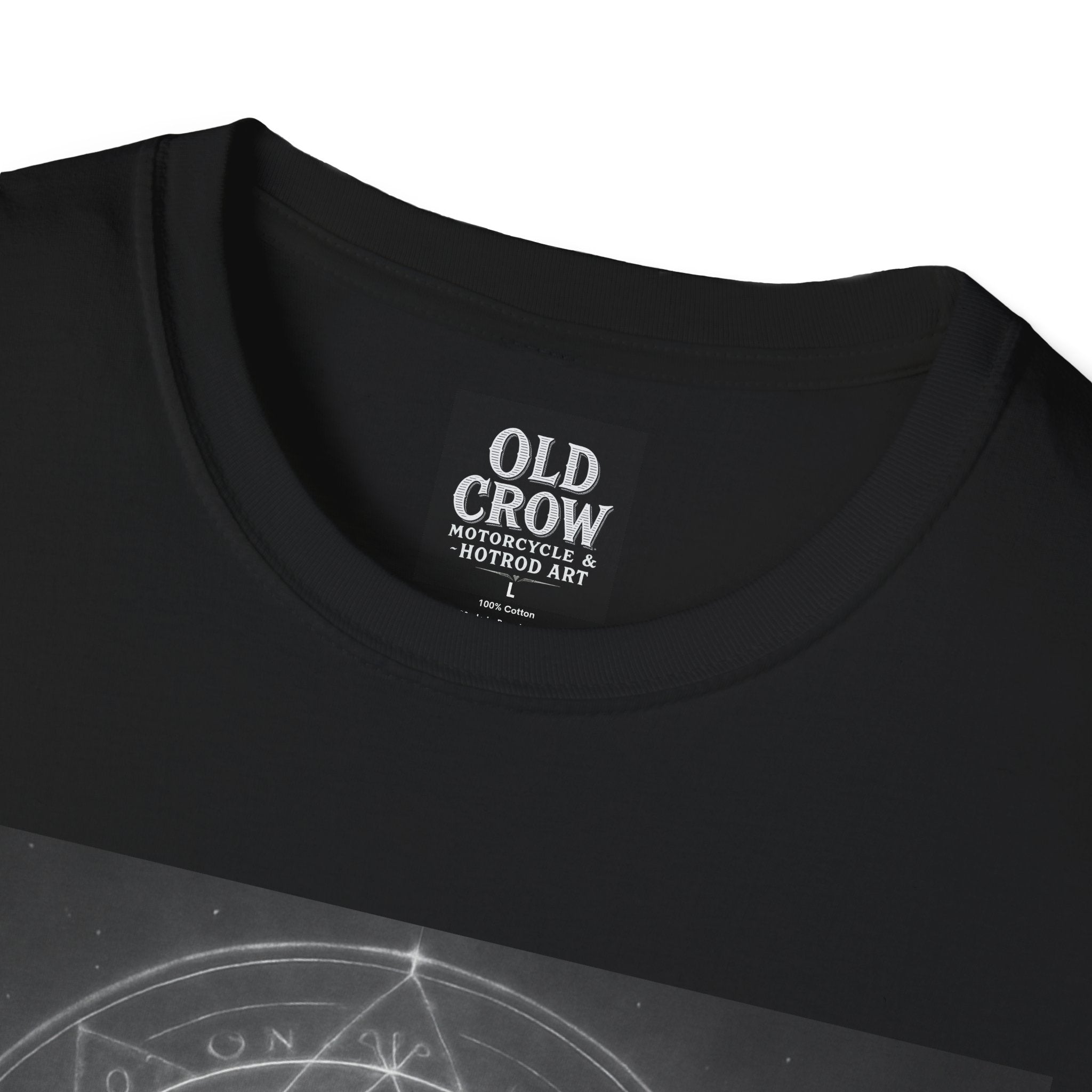 Dark Magic Raven Illustration T-Shirt, Black & White