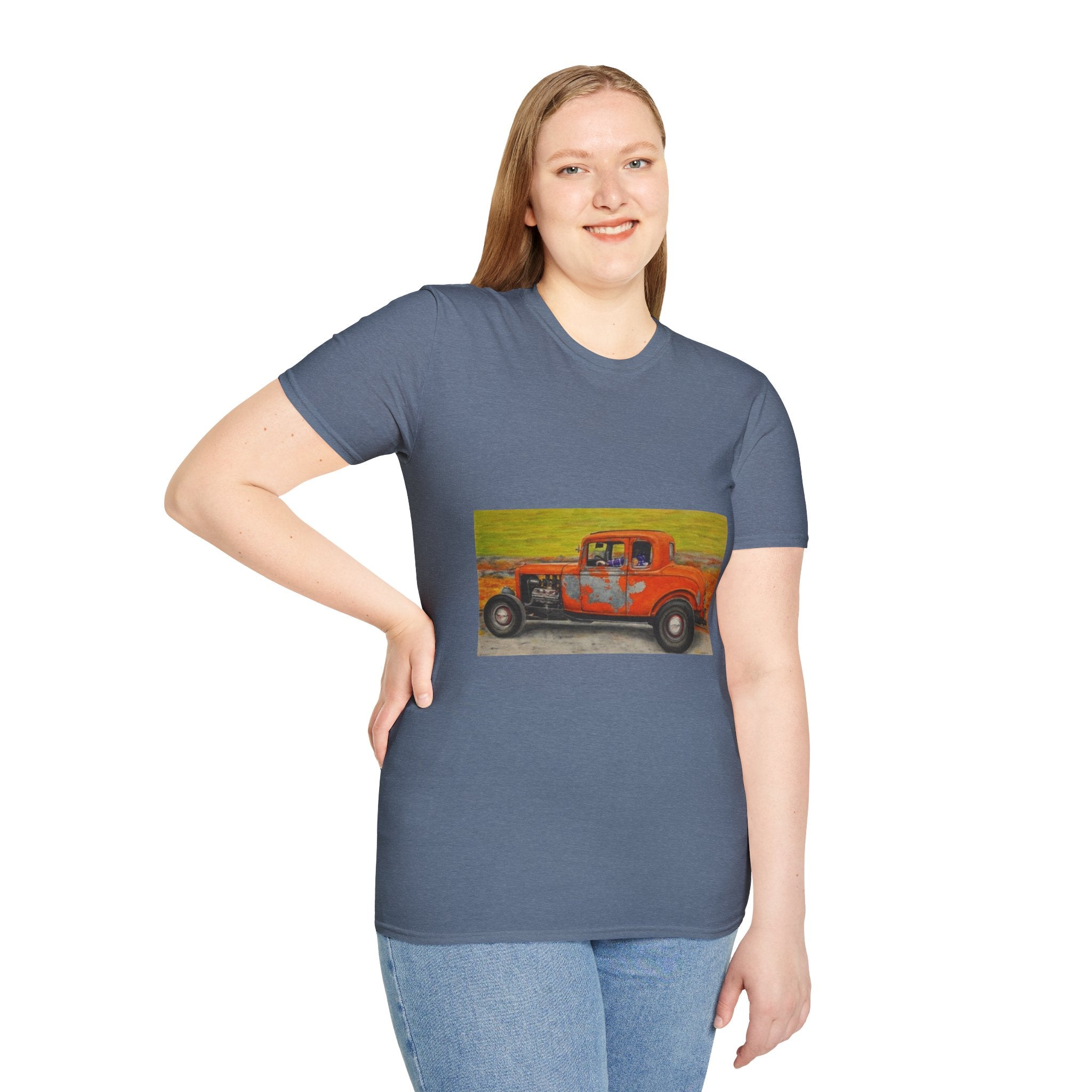 Vintage Hotrod in Motion Softstyle T-Shirt, " Book'n"