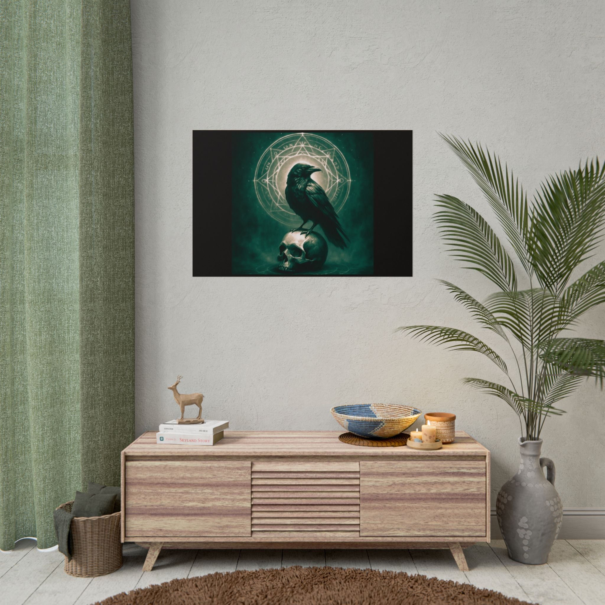 Mystical Raven Art Poster | Dark Aesthetic Wall Decor for Home