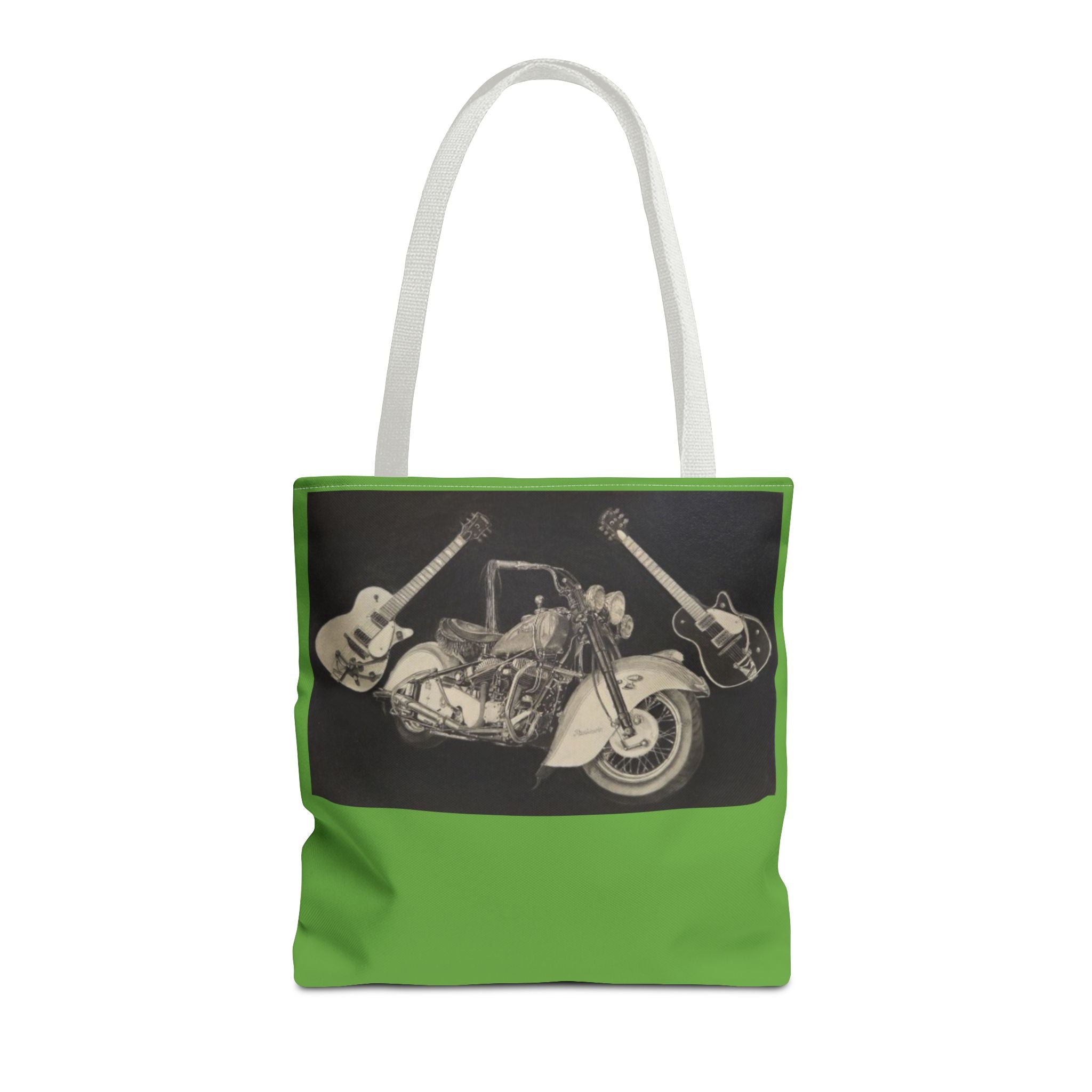 Two Wheels, Six Strings Tote Bag