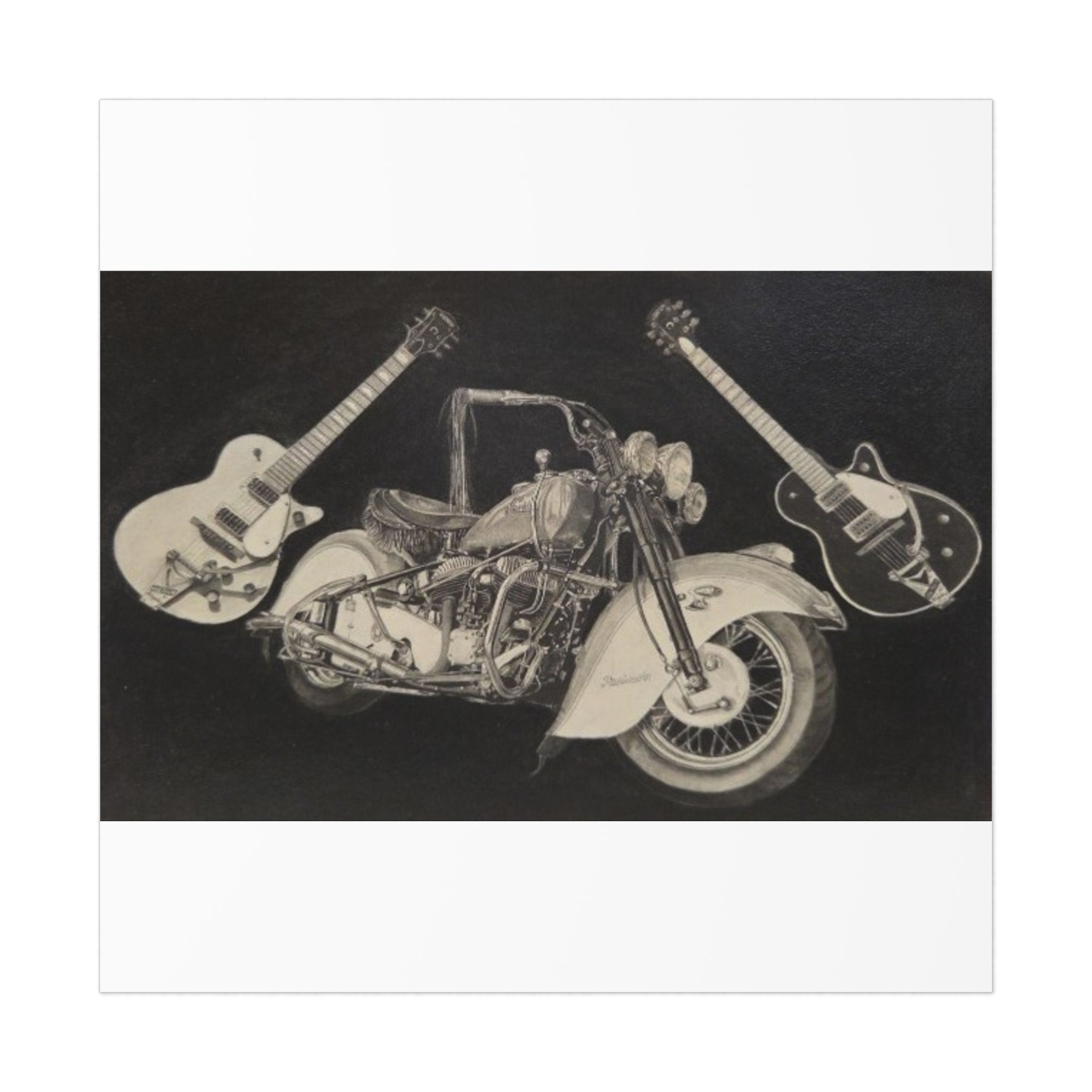 Guitars & Gasoline Art Poster, Music Wall Decor
