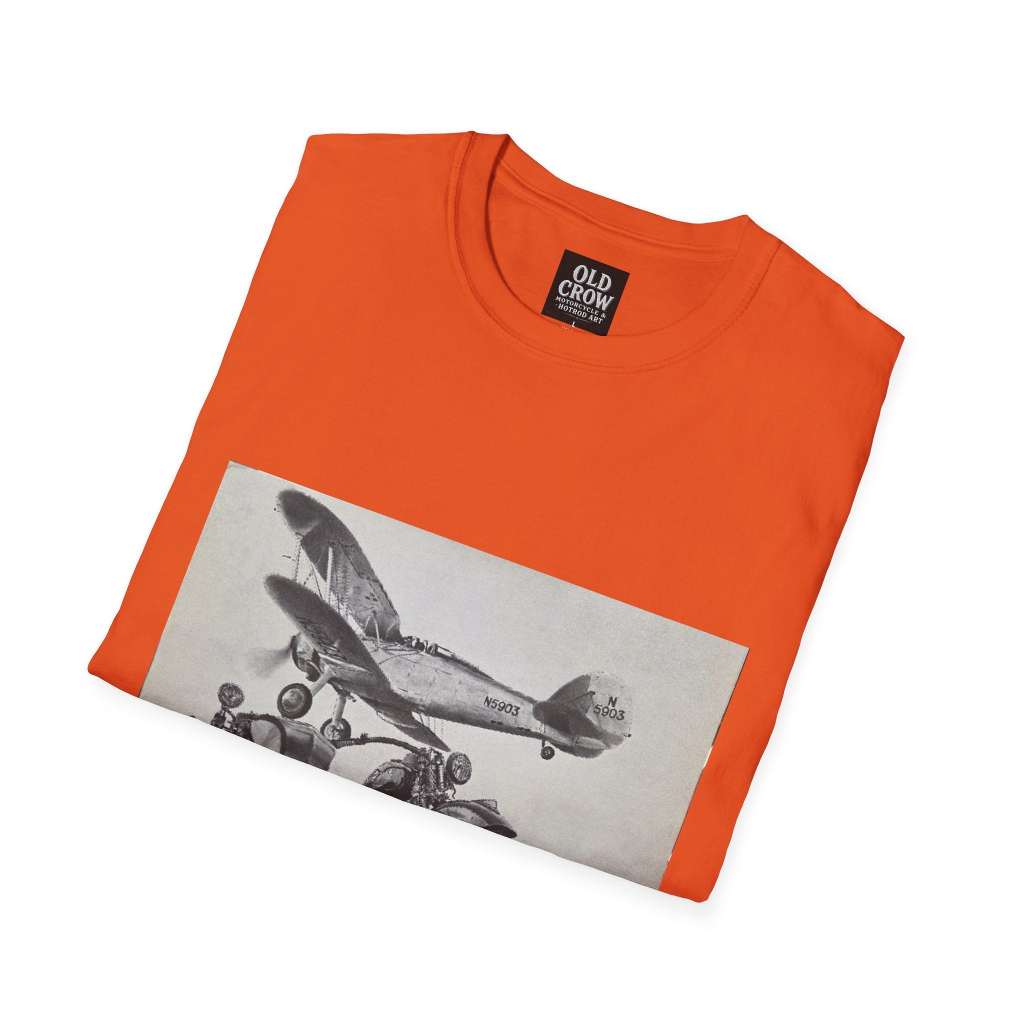 Old-School Aviation Meets Two Wheels T-Shirt