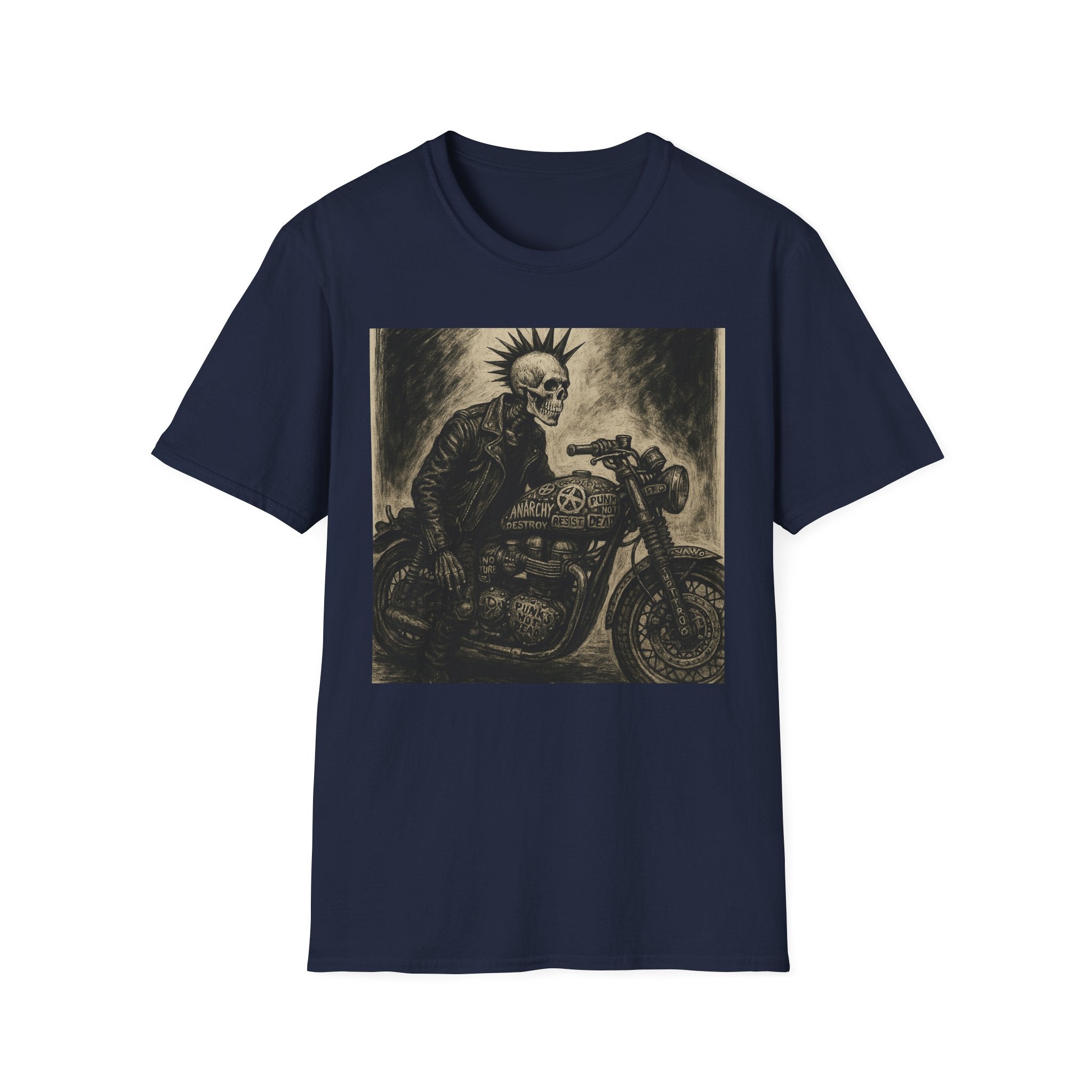 Punk’s Not Dead Biker Art T-Shirt, Classic Zine style
