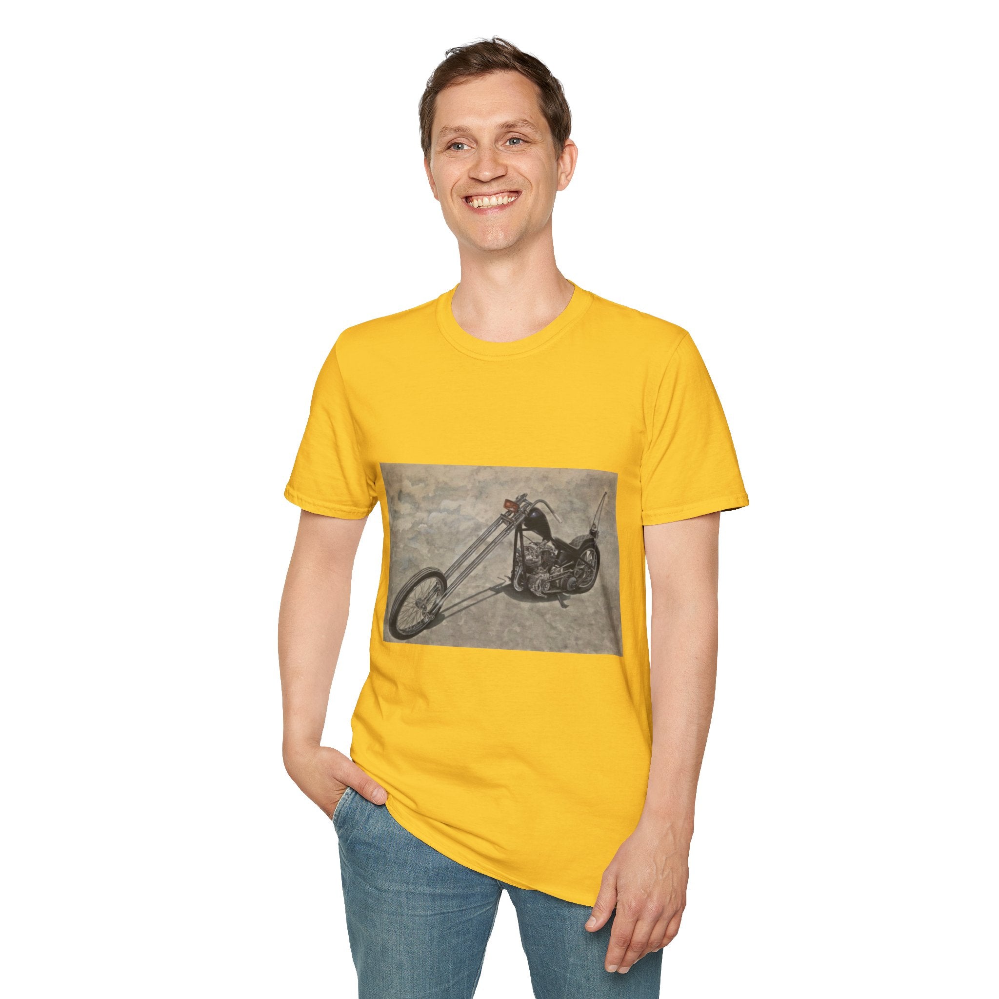 Retro Chopper Motorcycle Poster T-Shirt
