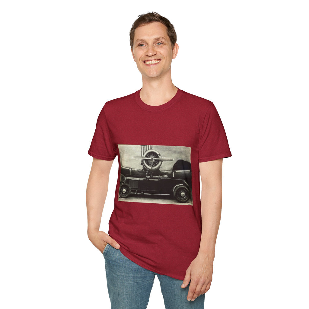 Speed & Sky Softstyle T-Shirt, WW2 Airplane, Hotrod Roadster
