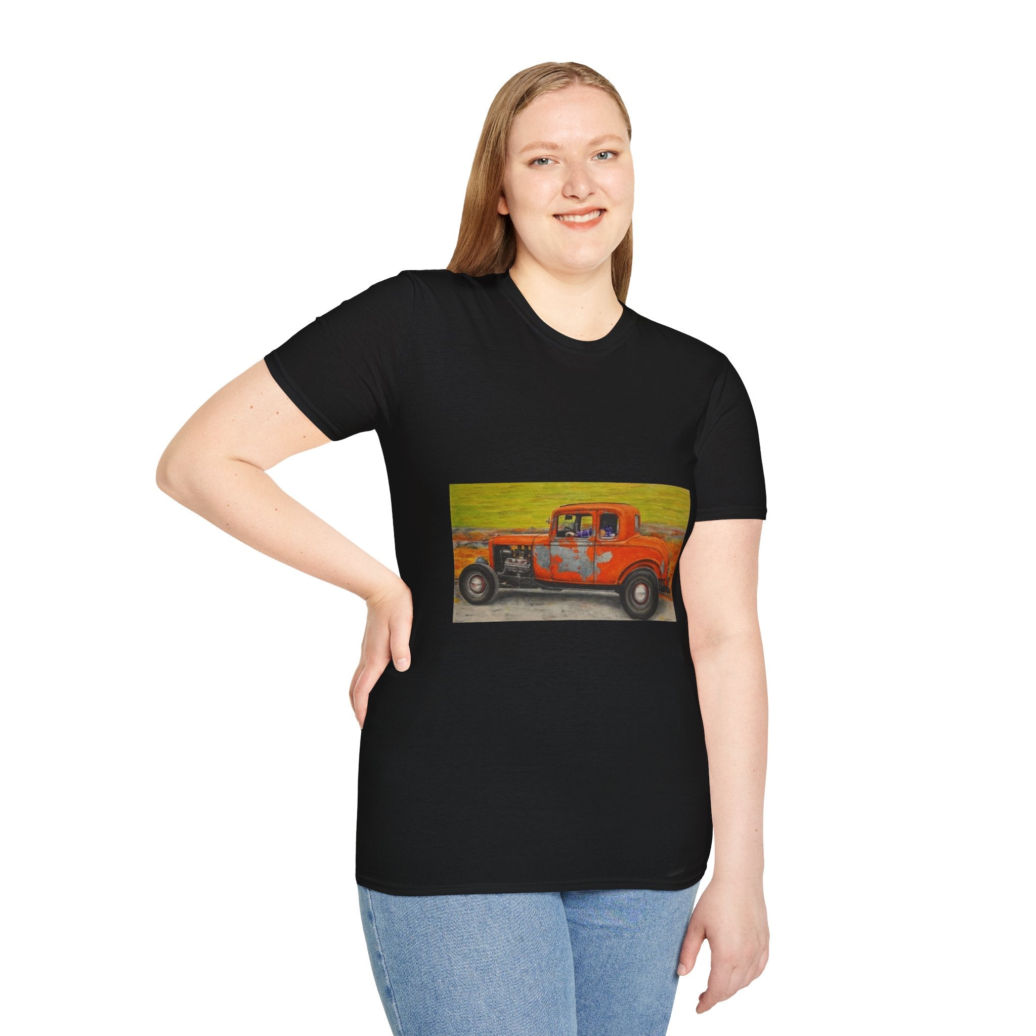 Vintage Hotrod in Motion Softstyle T-Shirt, " Book'n"