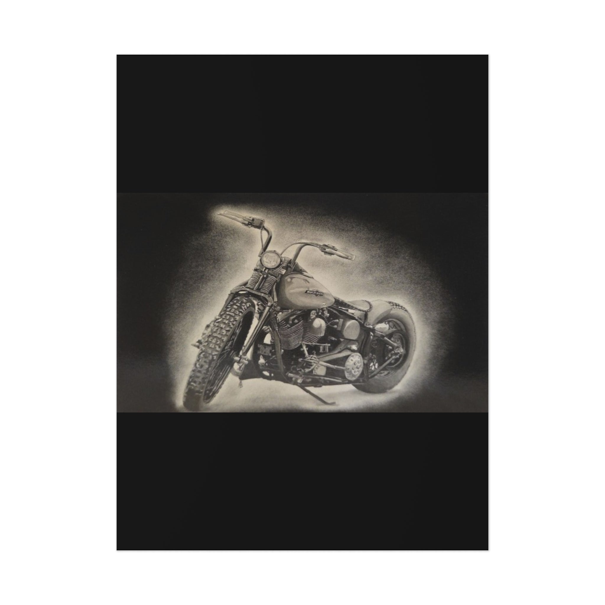 Old Crow Steel Stallion Motorcycle Art Print