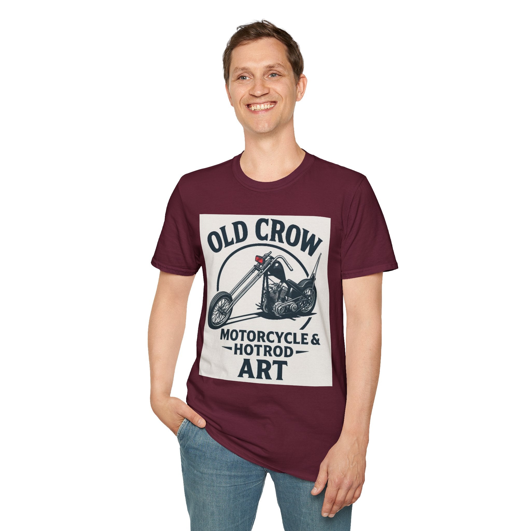 Old Crow Long Fork Chopper Sticker T-Shirt
