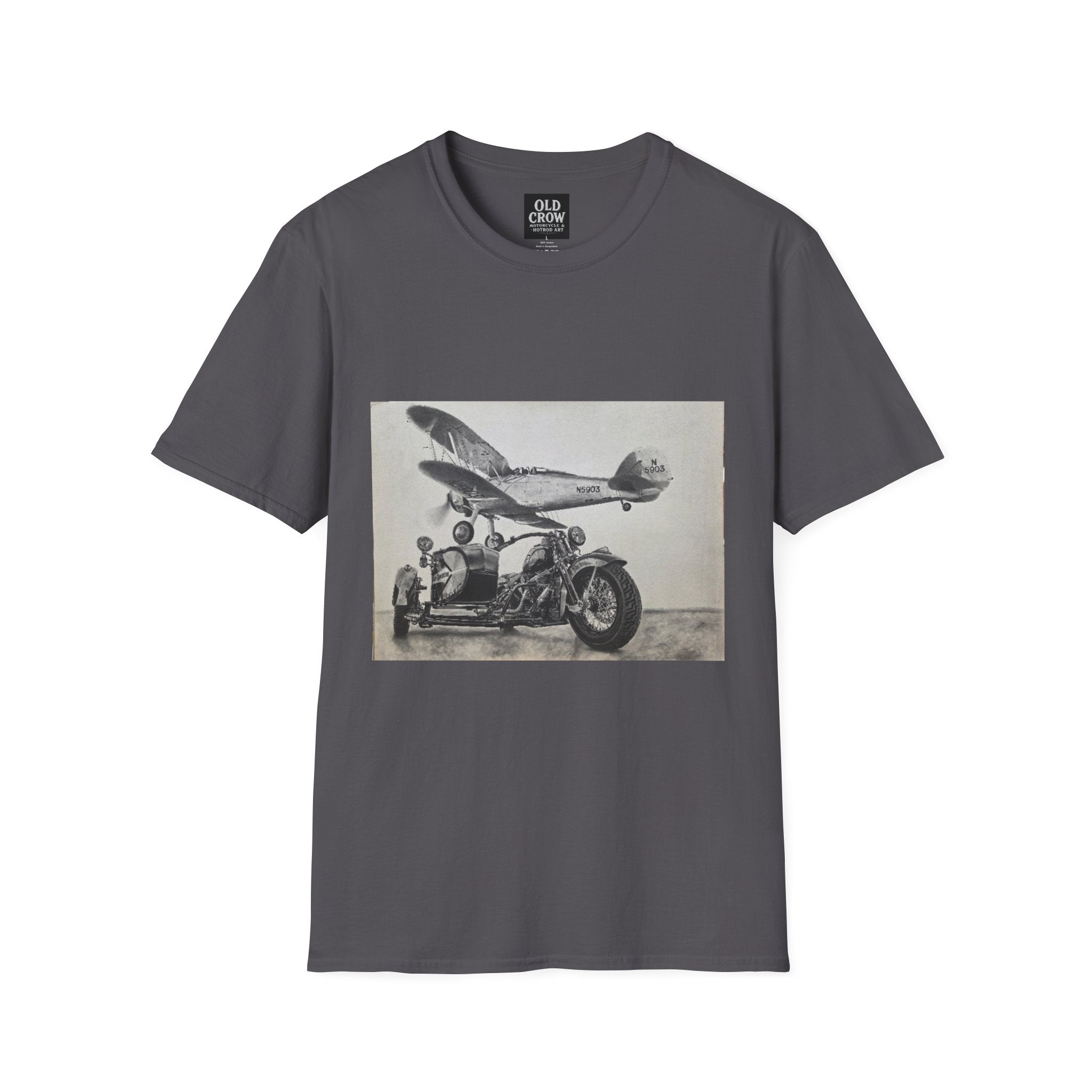 Old-School Aviation Meets Two Wheels T-Shirt