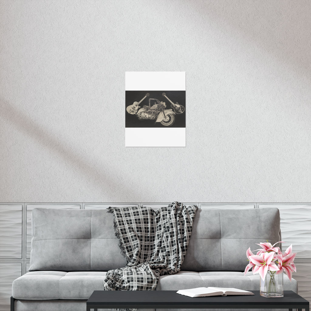 Guitars & Gasoline Art Poster, Music Wall Decor