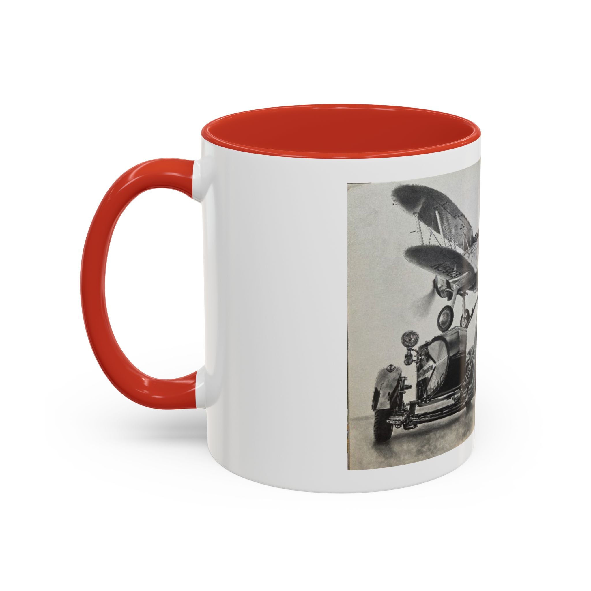 Vintage Motorcycle & Plane Coffee Mug