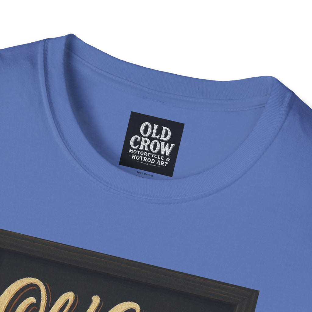 Old Crow Motorcycle & Hotrod Art Softstyle T-Shirt