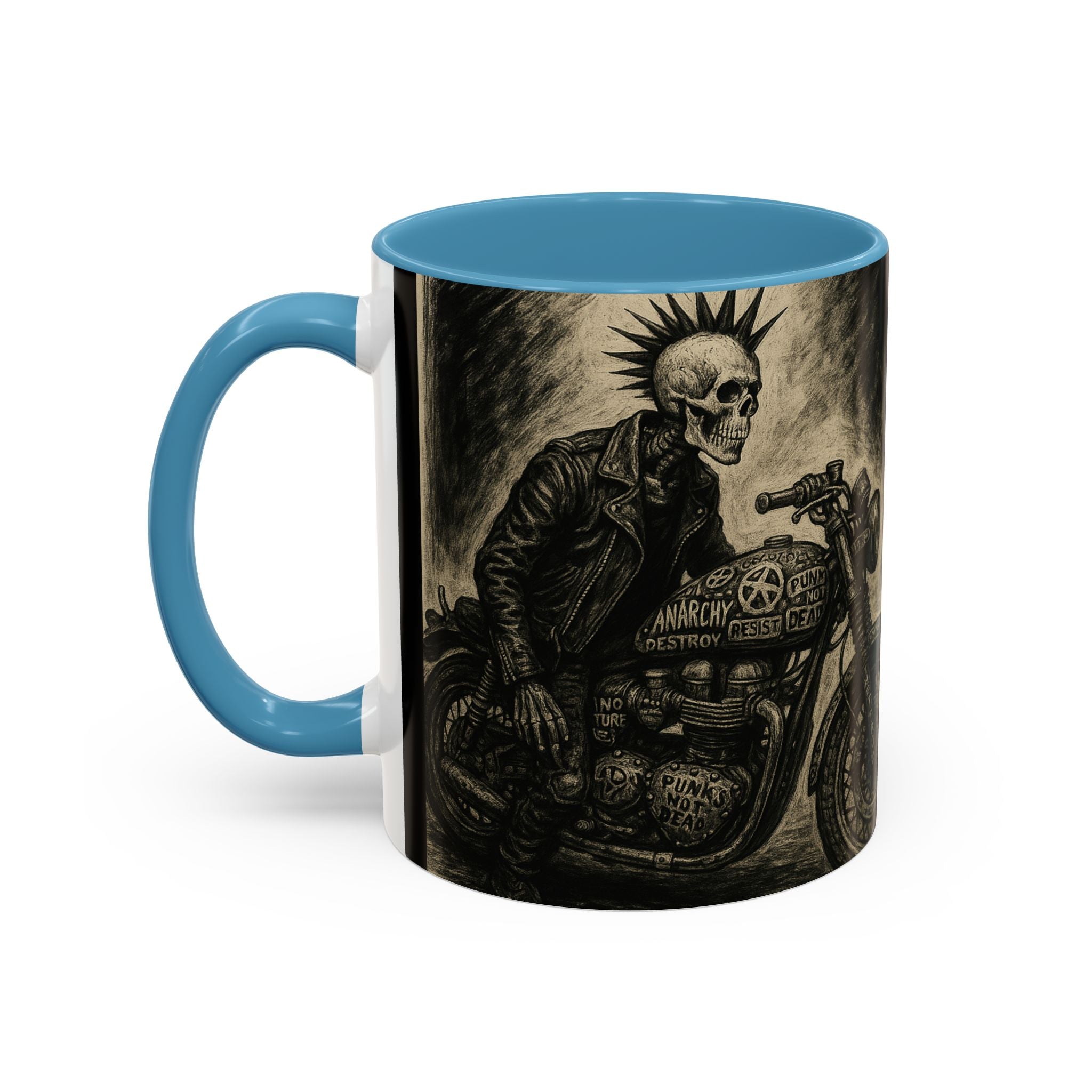 24 Punk Skull  Anarchy Motorcycle Design Mug
