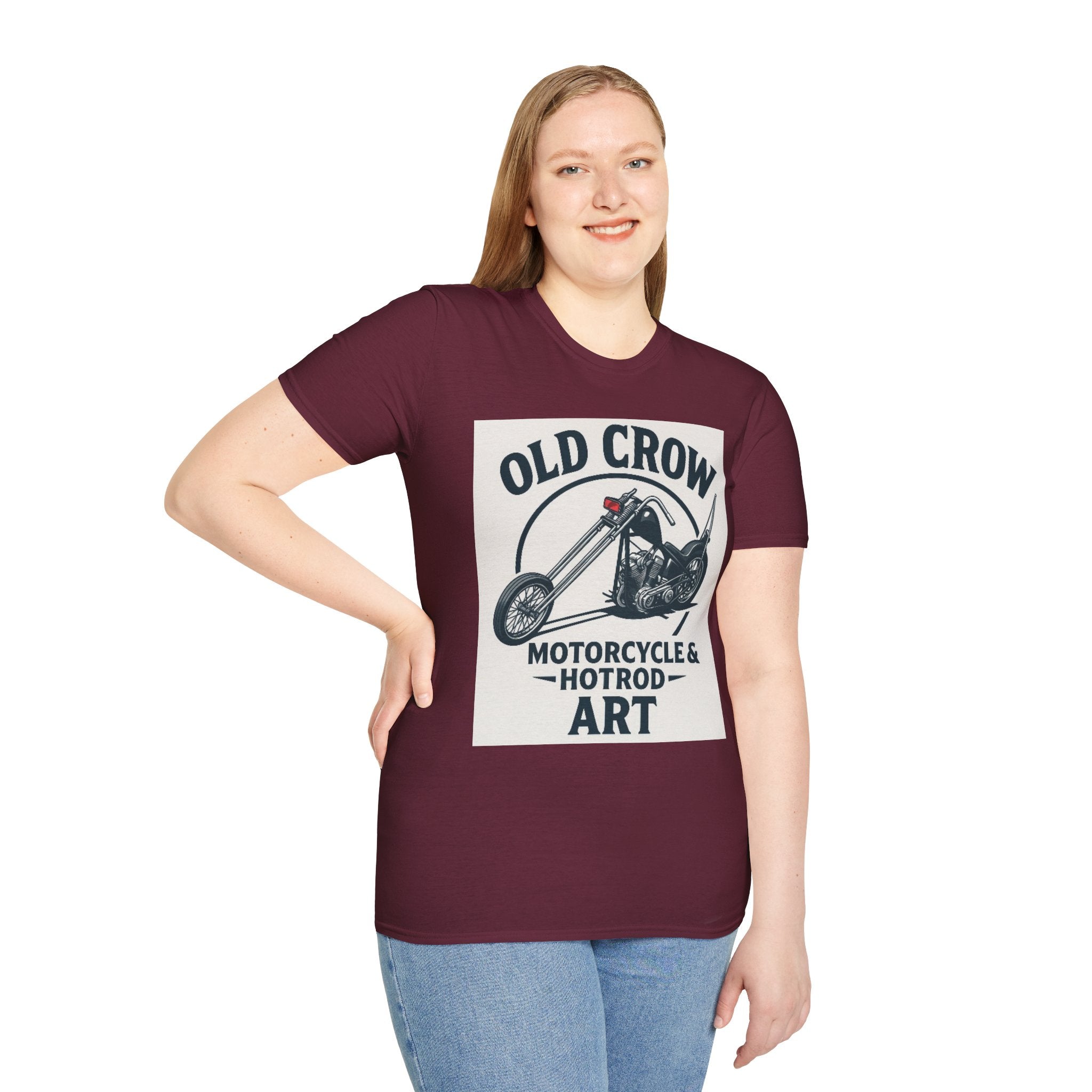 Old Crow Long Fork Chopper Sticker T-Shirt
