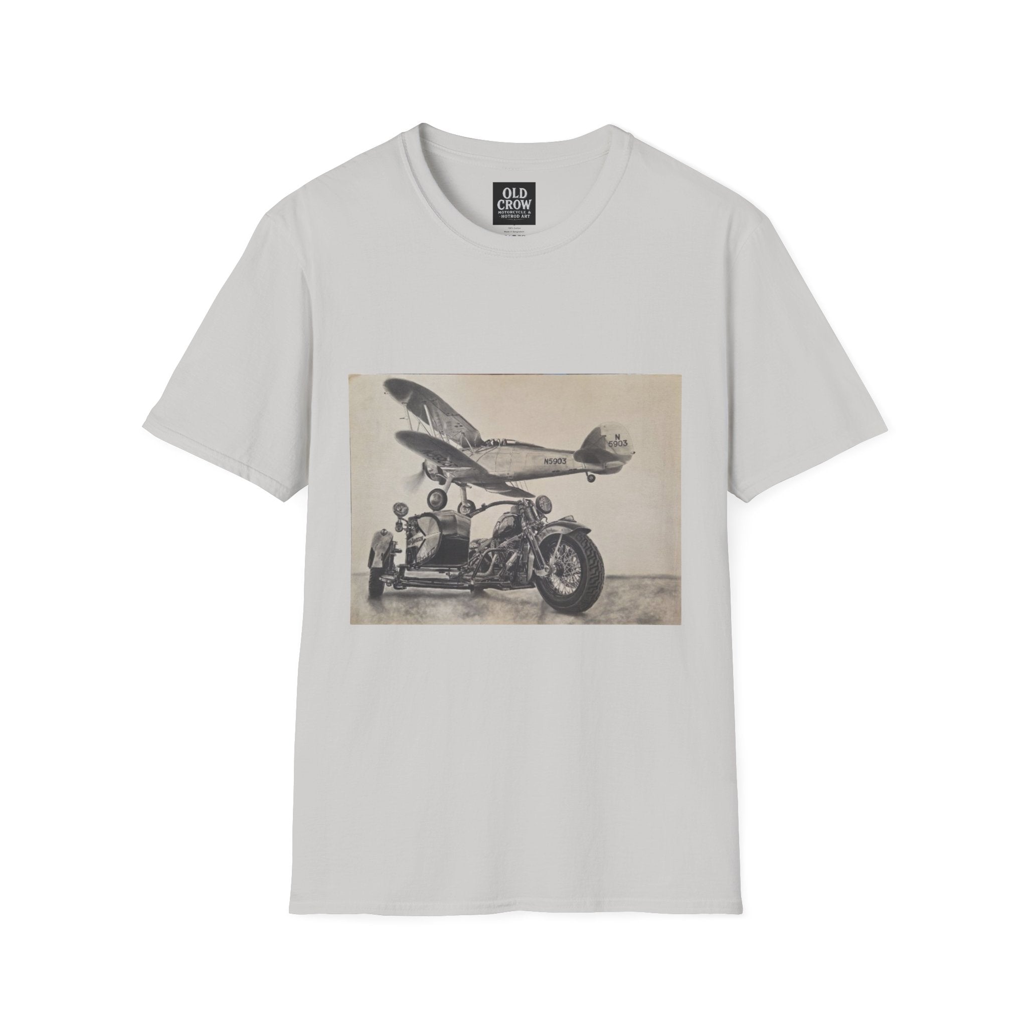 Aviation and Motorcycle Heritage Print  T-Shirt