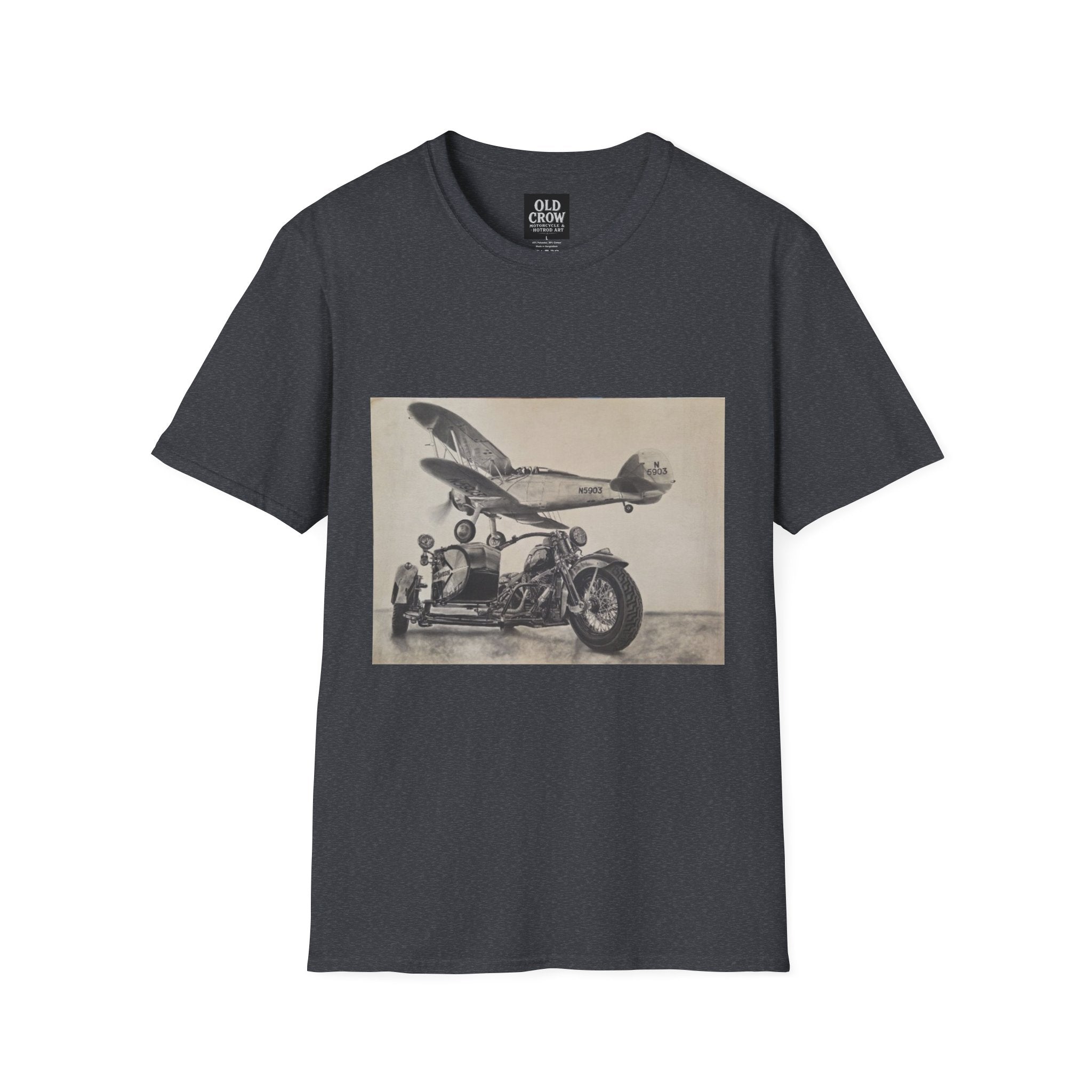 Aviation and Motorcycle Heritage Print  T-Shirt