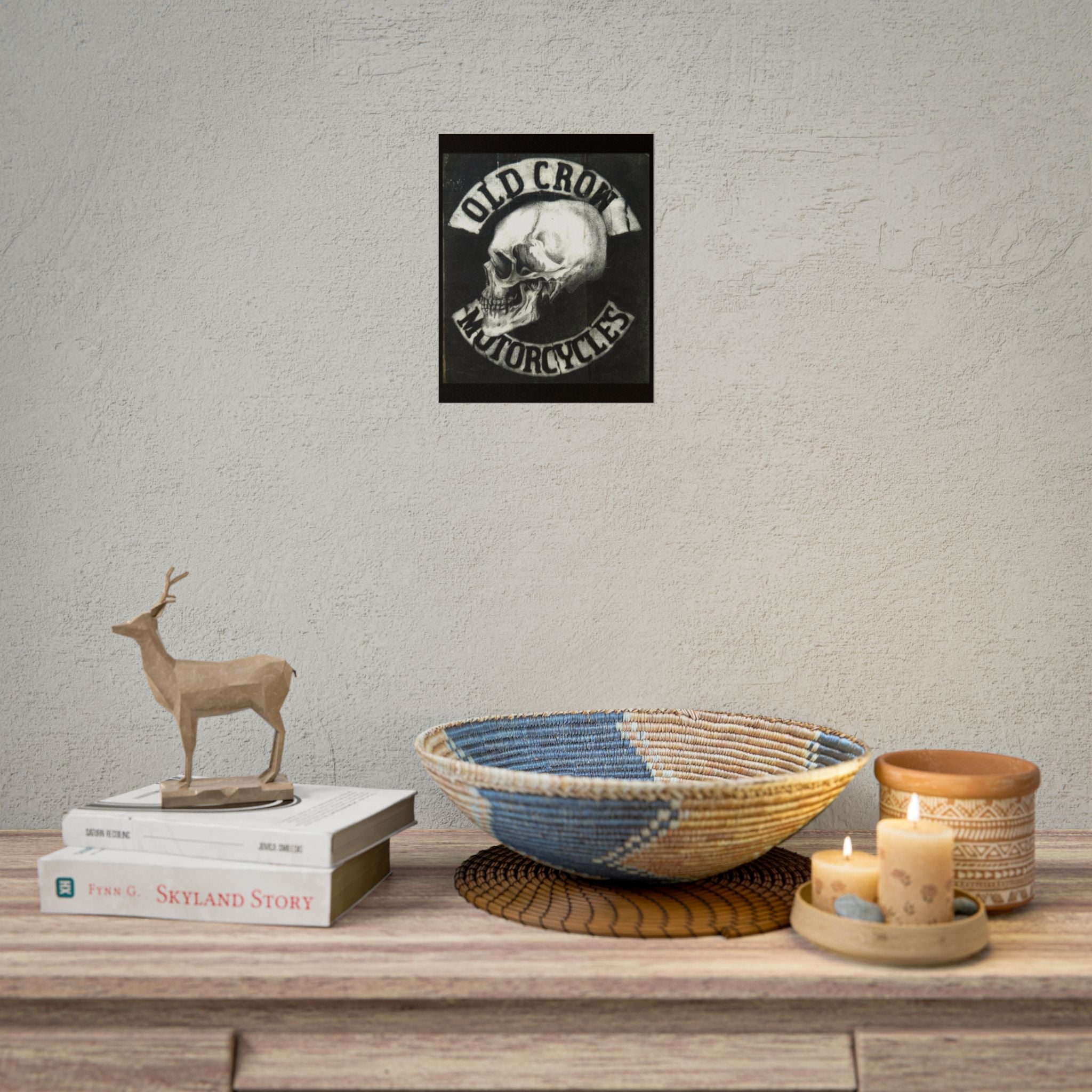 Vintage Motorcycle Skull Rolled Posters