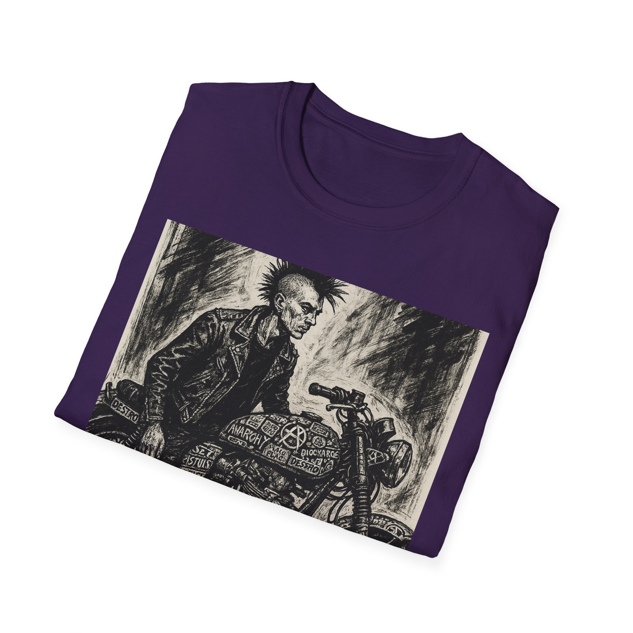 Punk Biker Illustration T-Shirt