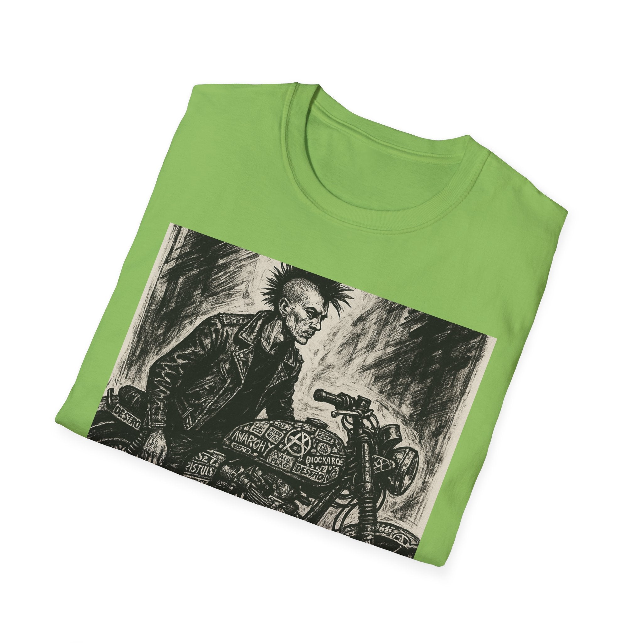 Punk Biker Illustration T-Shirt