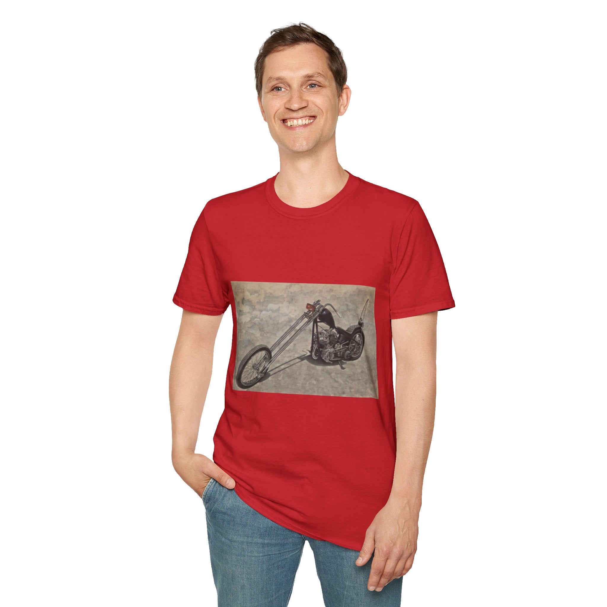 Retro Chopper Motorcycle Poster T-Shirt