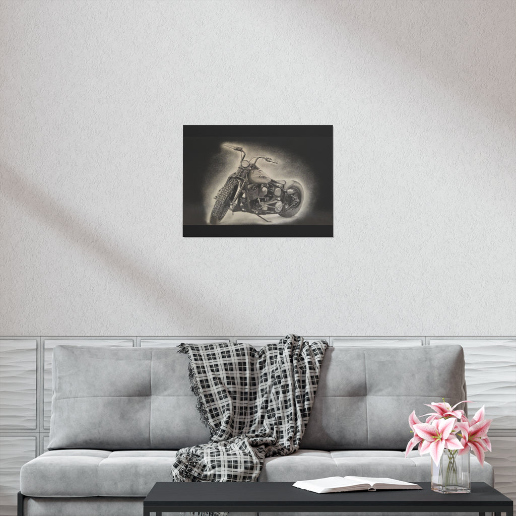 Old Crow Steel Stallion Motorcycle Art Print