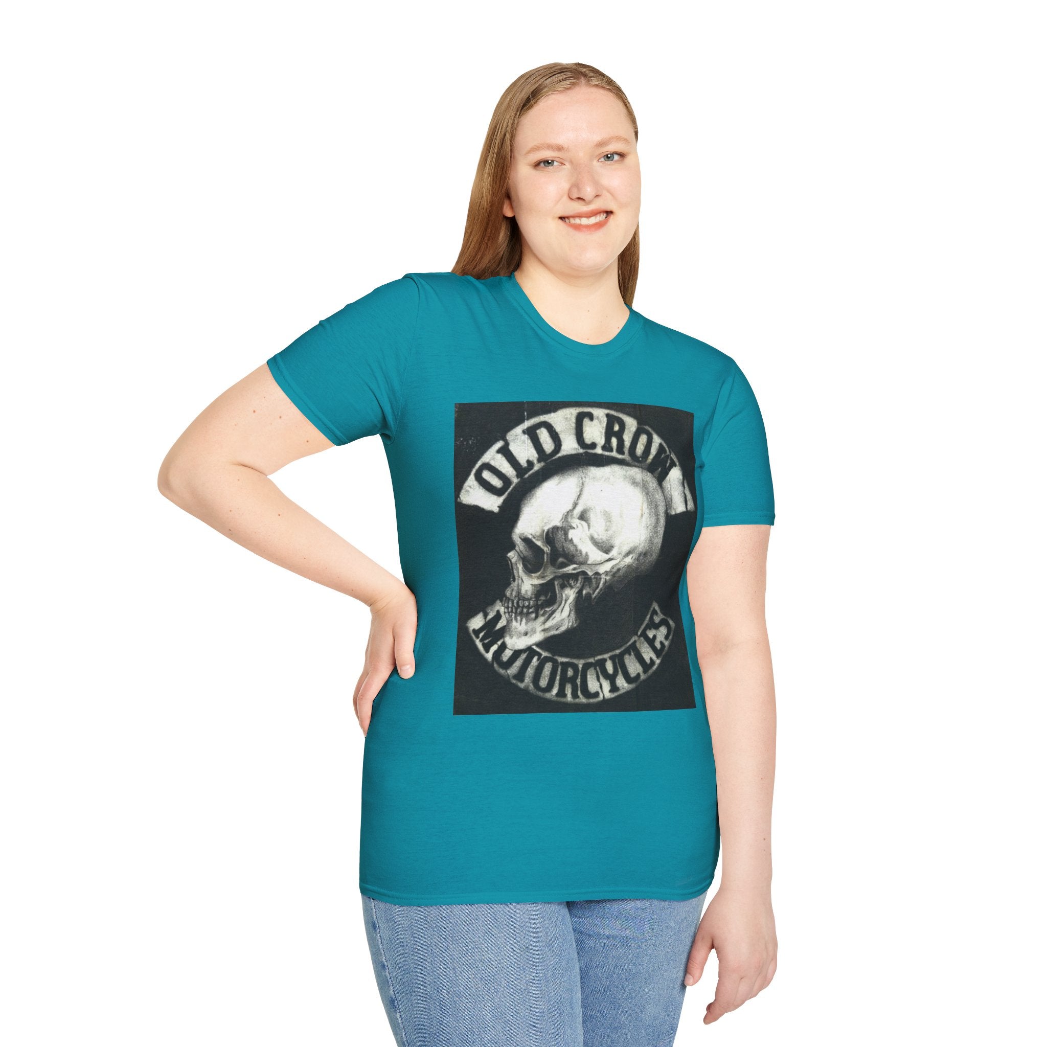 Old Crow Motorcycles Skull Emblem Patch T-Shirt