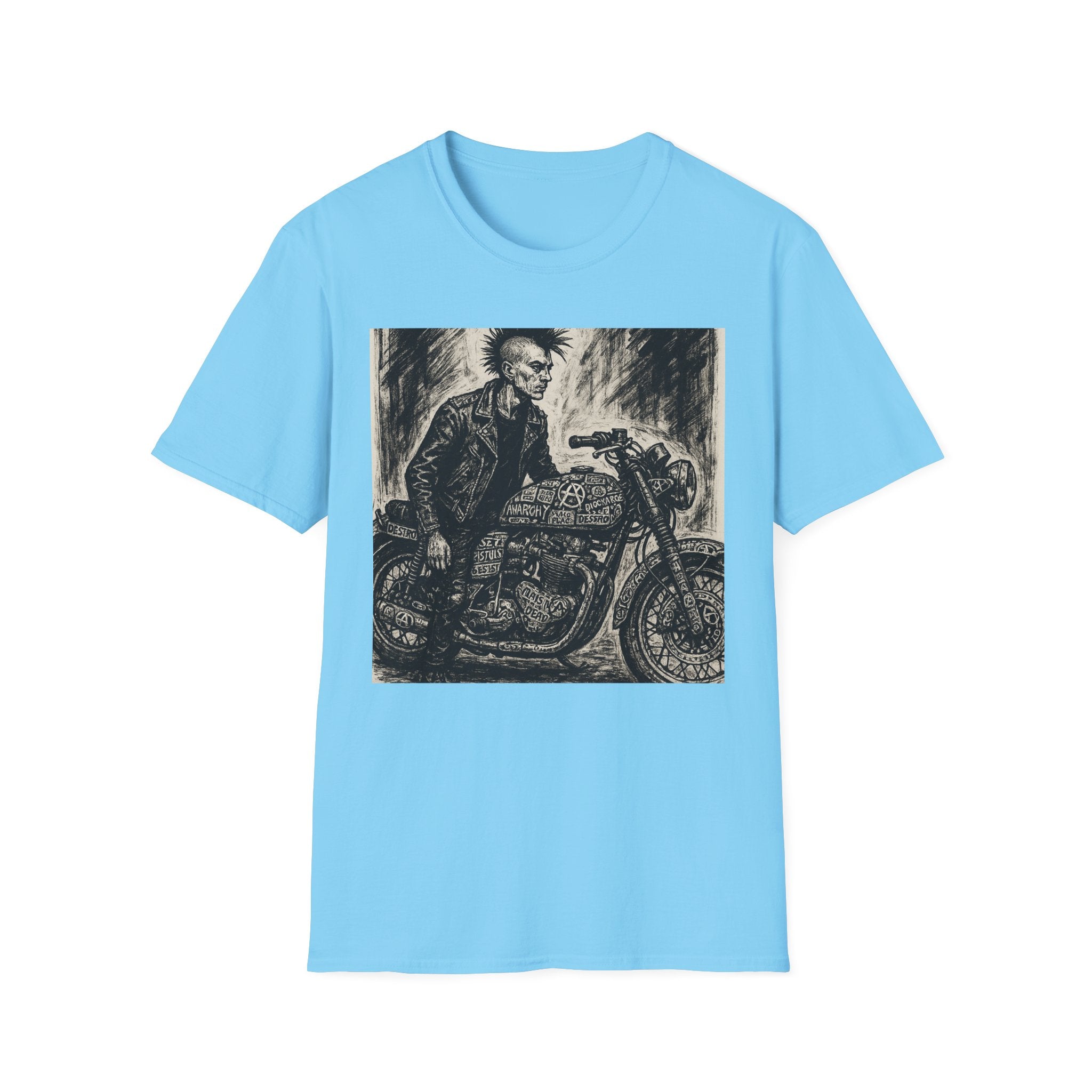 Punk Biker Illustration T-Shirt