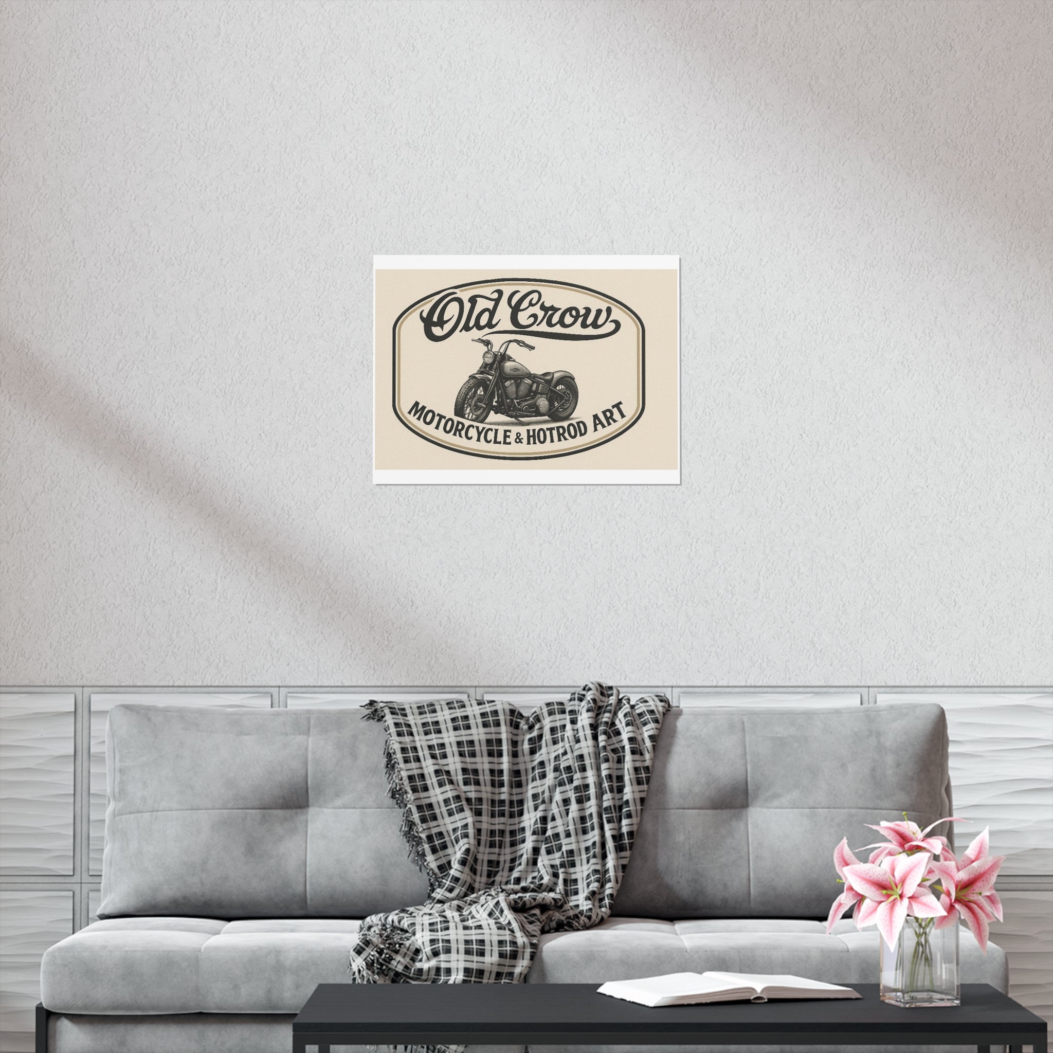 Vintage Motorcycle Art Poster, Garage Wall Art