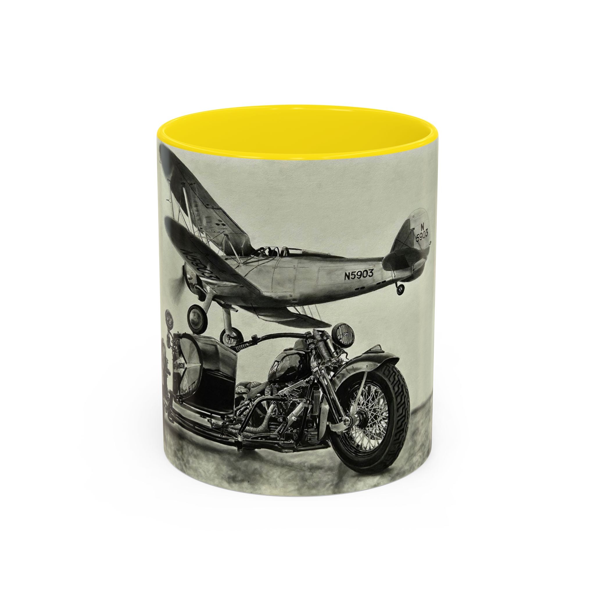 17 Retro Motorcycle & Airplane Coffee Mug