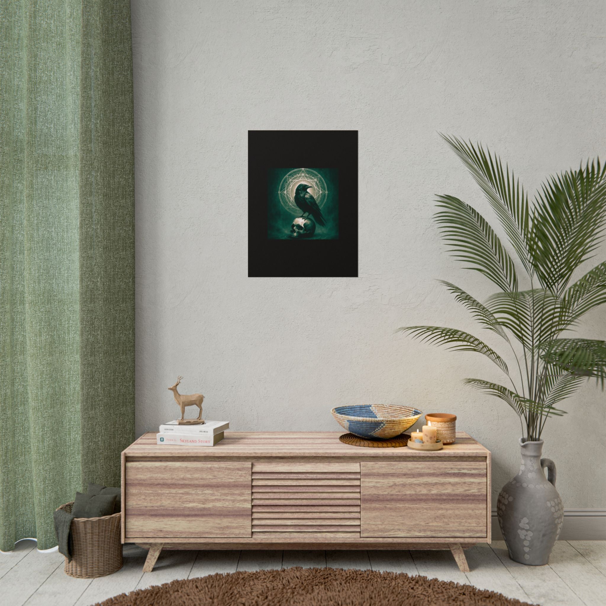 Mystical Raven Art Poster | Dark Aesthetic Wall Decor for Home