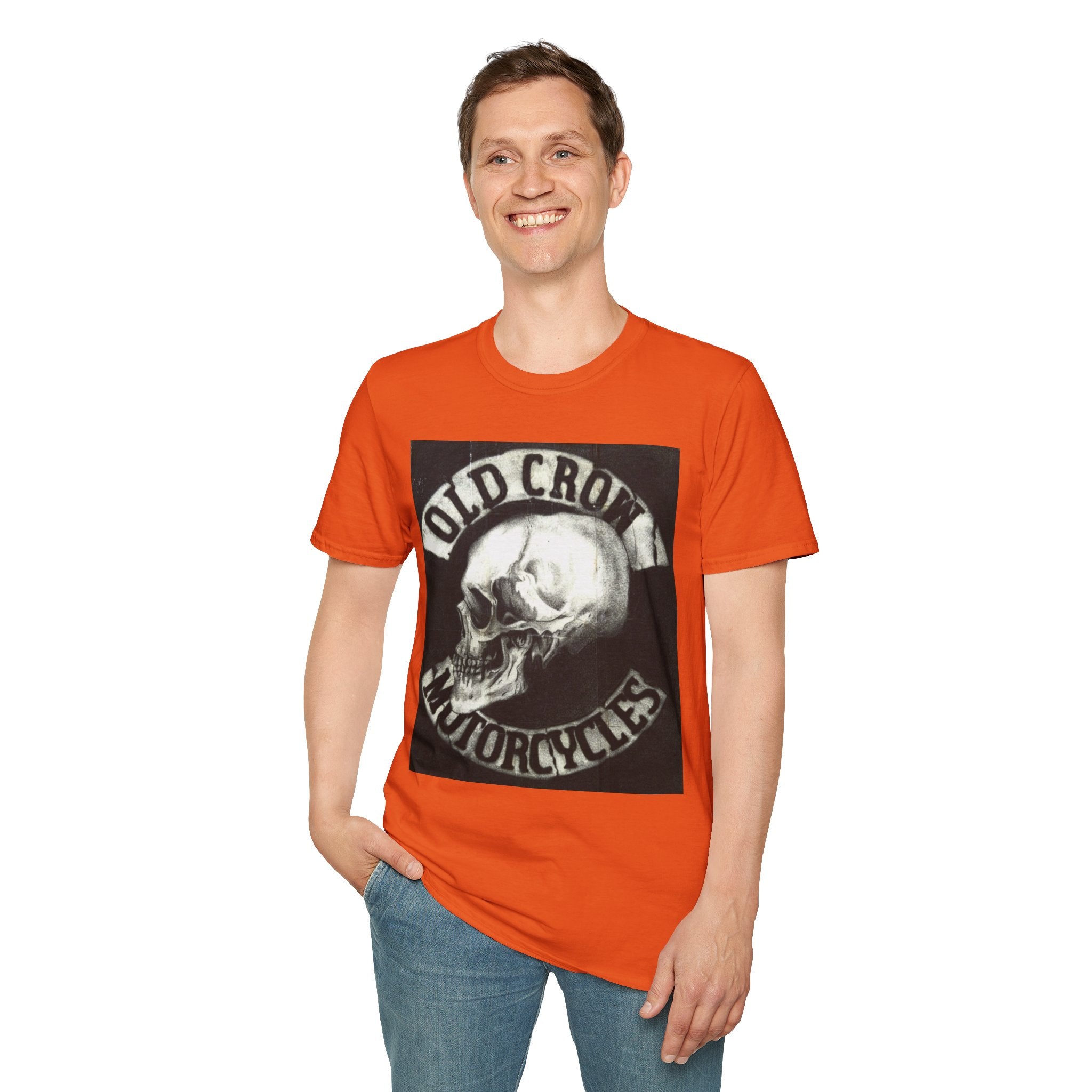 Old Crow Motorcycles Skull Emblem Patch T-Shirt
