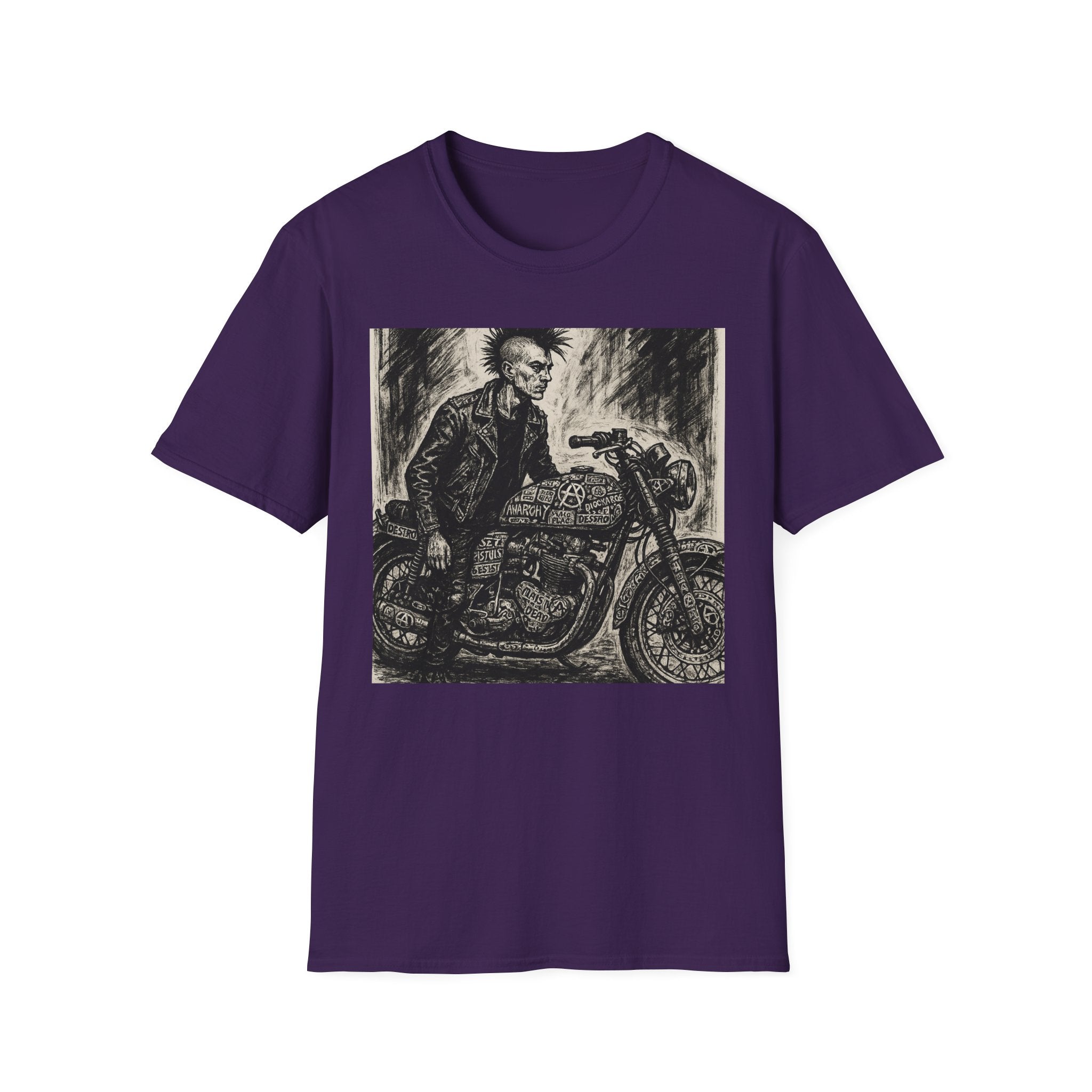 Punk Biker Illustration T-Shirt