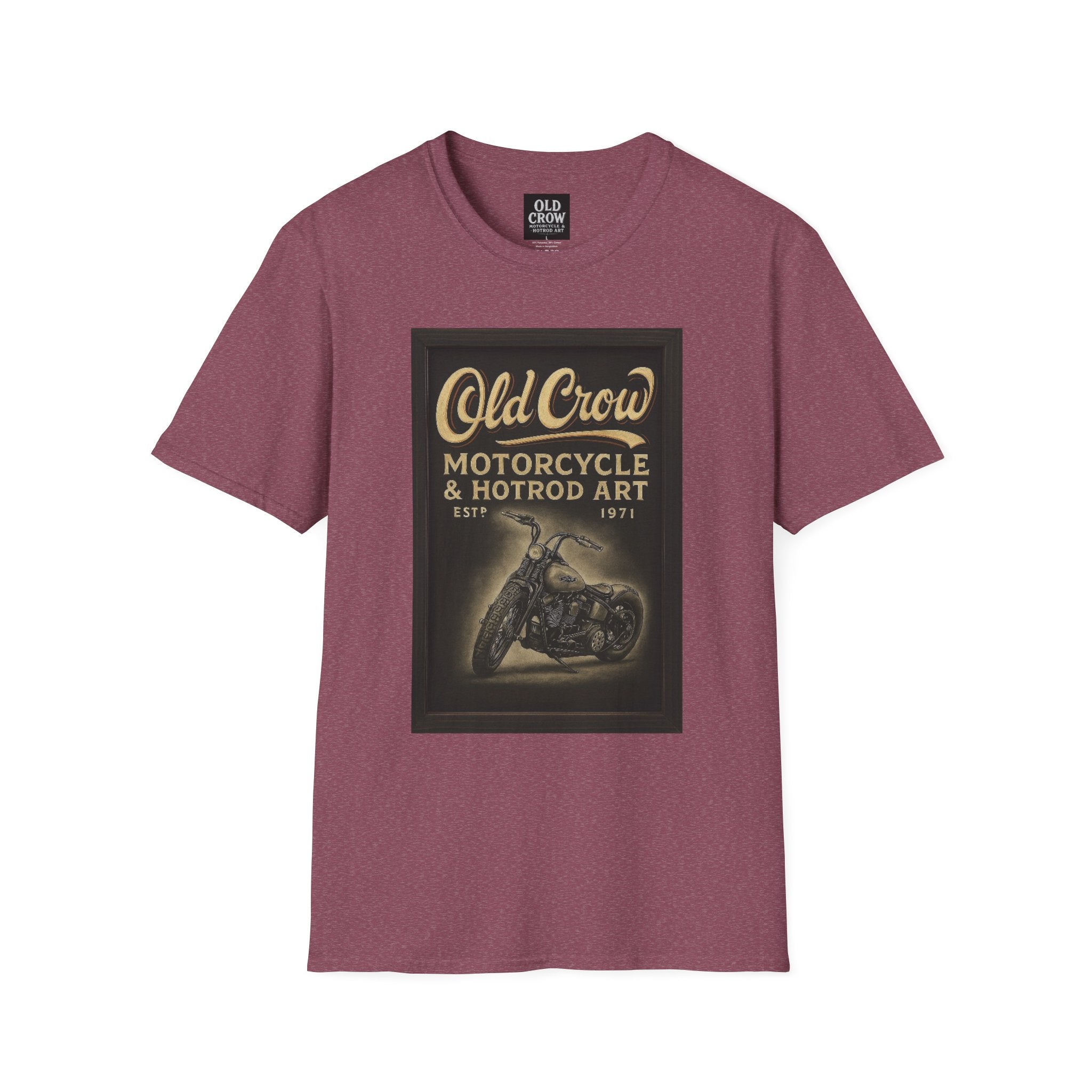 Old Crow Motorcycle & Hotrod Art Softstyle T-Shirt
