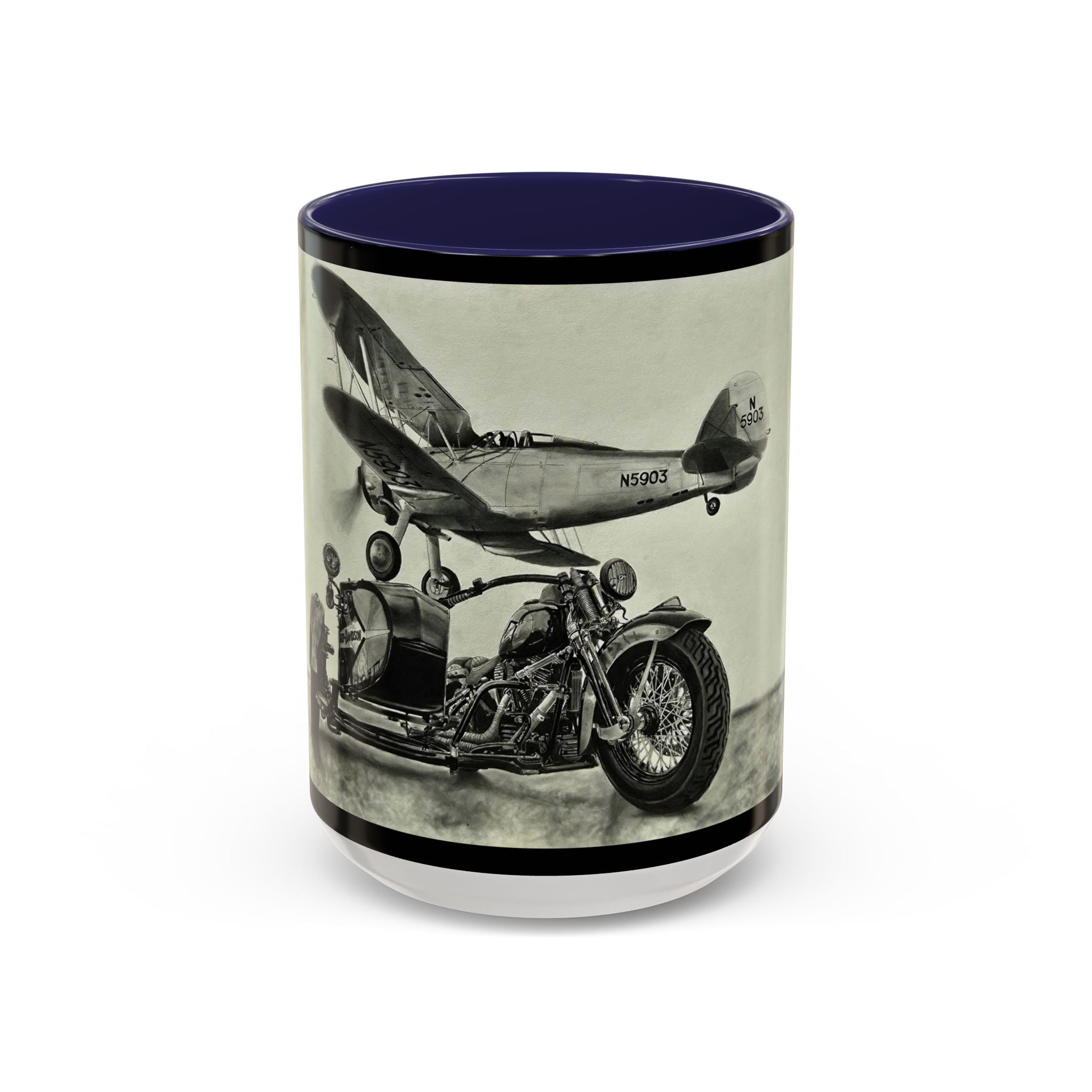 17 Retro Motorcycle & Airplane Coffee Mug