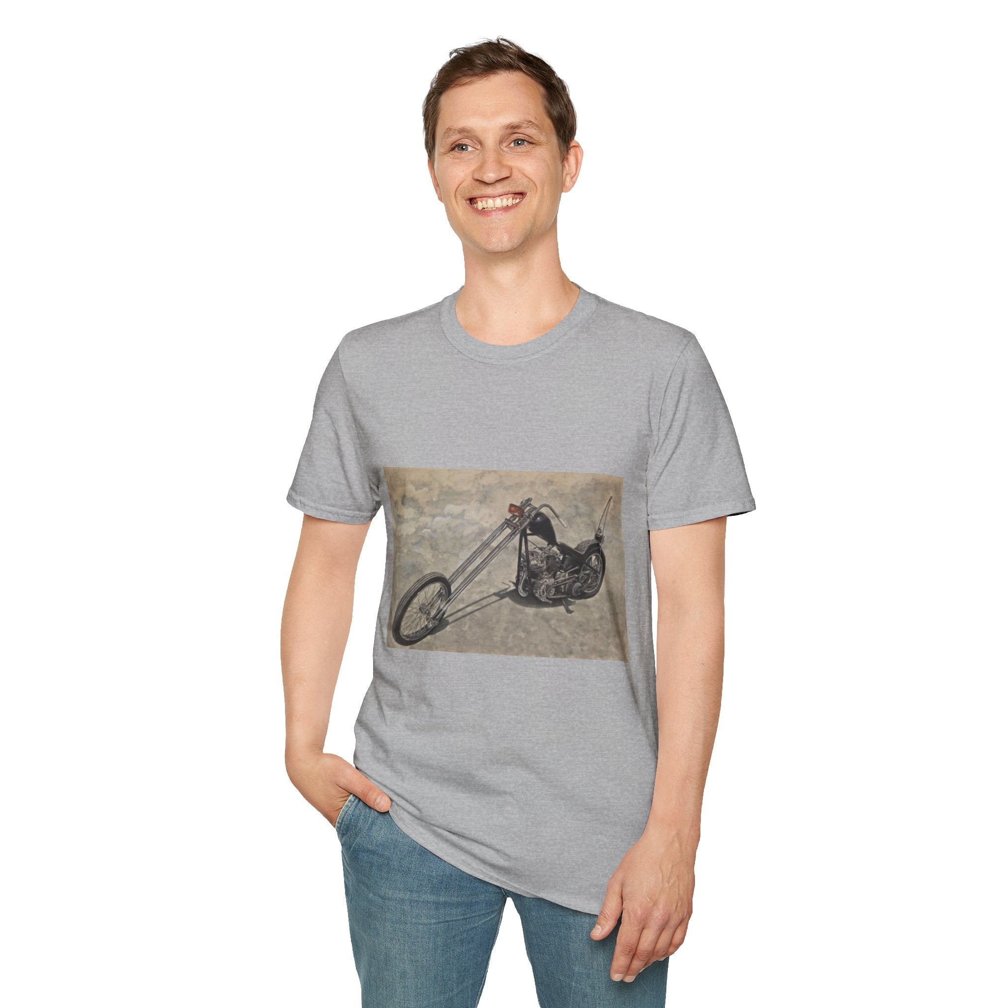 Retro Chopper Motorcycle Poster T-Shirt