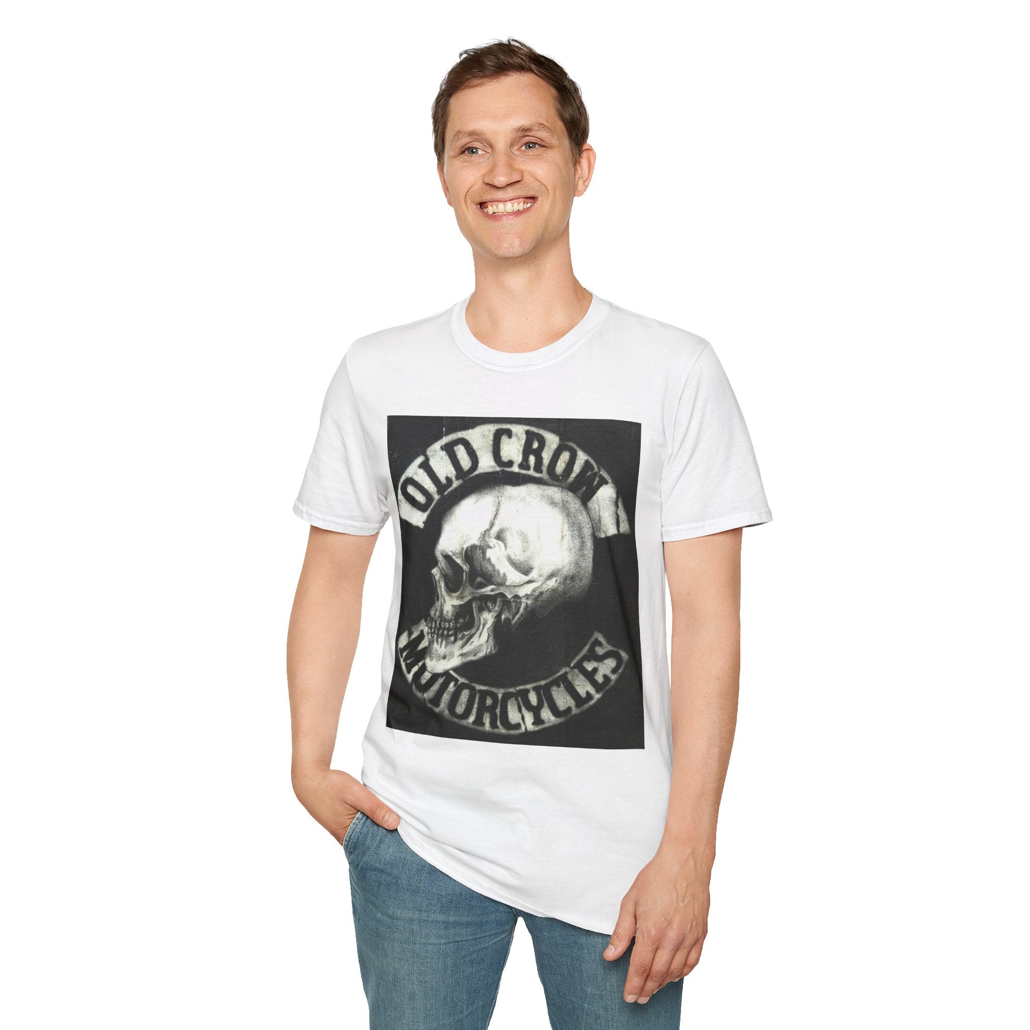 Old Crow Motorcycles Skull Emblem Patch T-Shirt