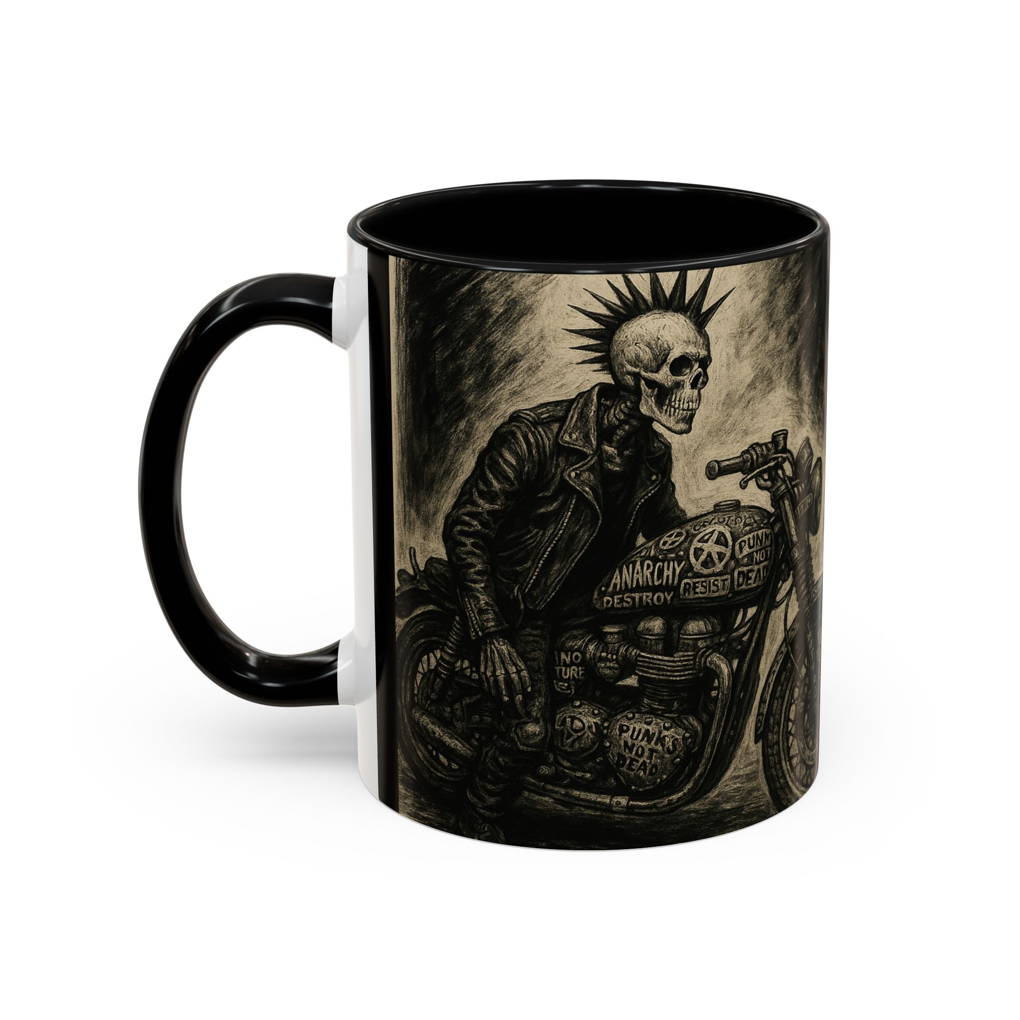 24 Punk Skull  Anarchy Motorcycle Design Mug