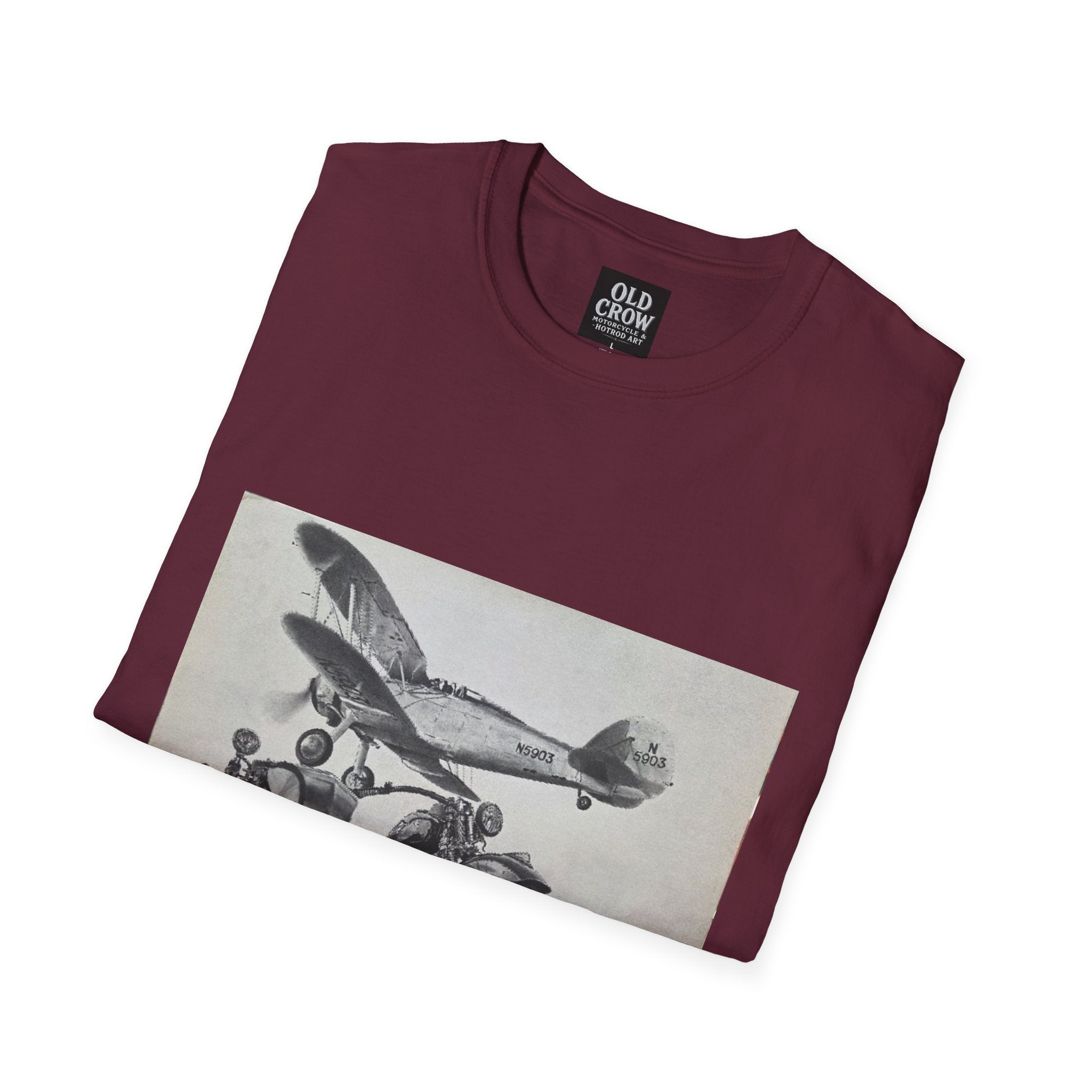 Old-School Aviation Meets Two Wheels T-Shirt