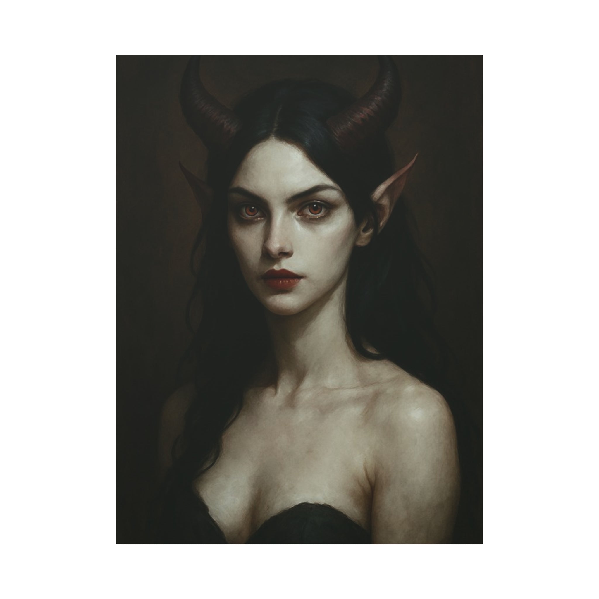 Gothic Art Canvas Print, Demon Aesthetic Home Decor, Dark Fantasy Wall Art, Witchy Room Decoration, Unique Gift for Halloween, Edgy Art