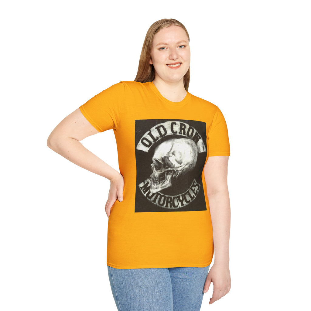 Old Crow Motorcycles Skull Emblem Patch T-Shirt