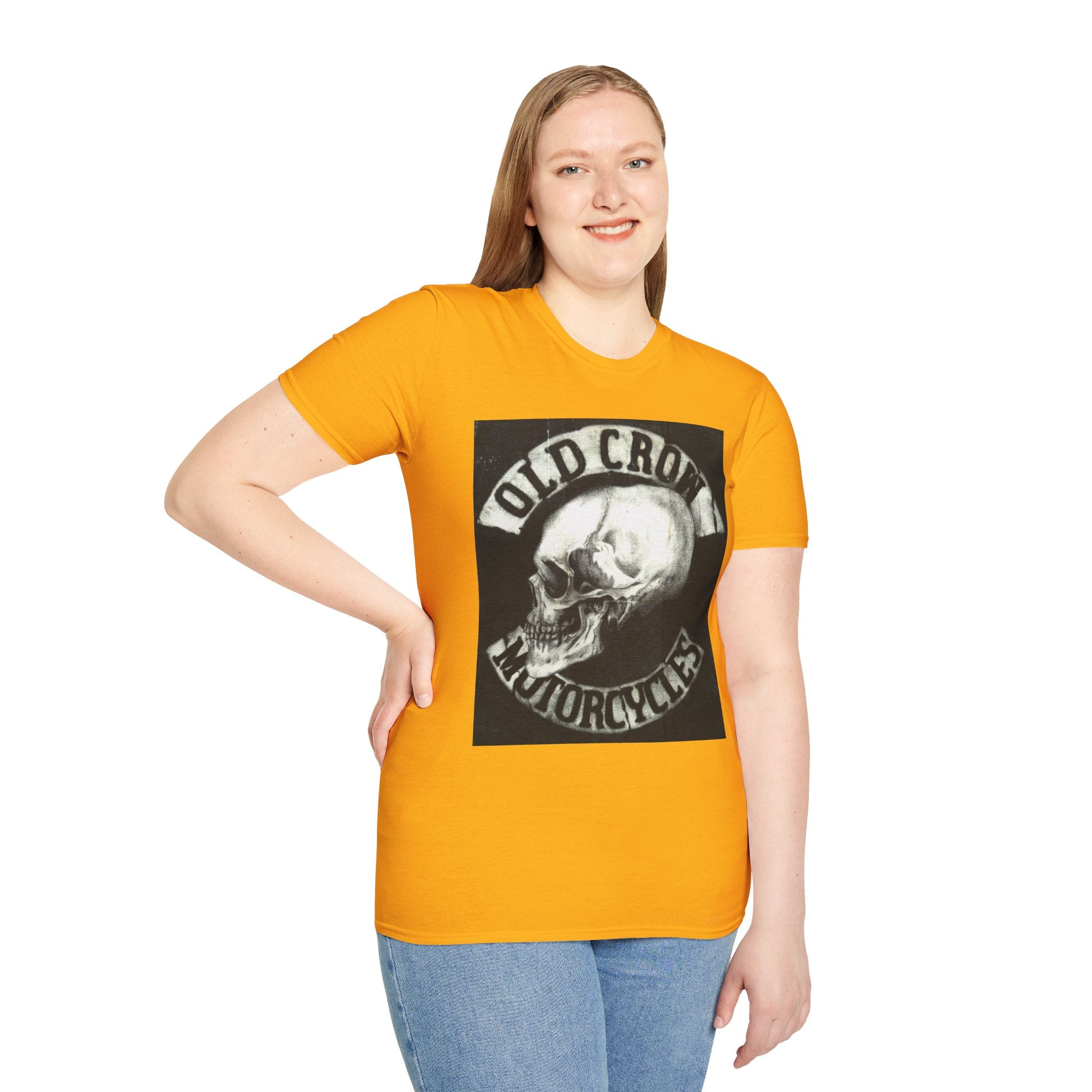 Old Crow Motorcycles Skull Emblem Patch T-Shirt