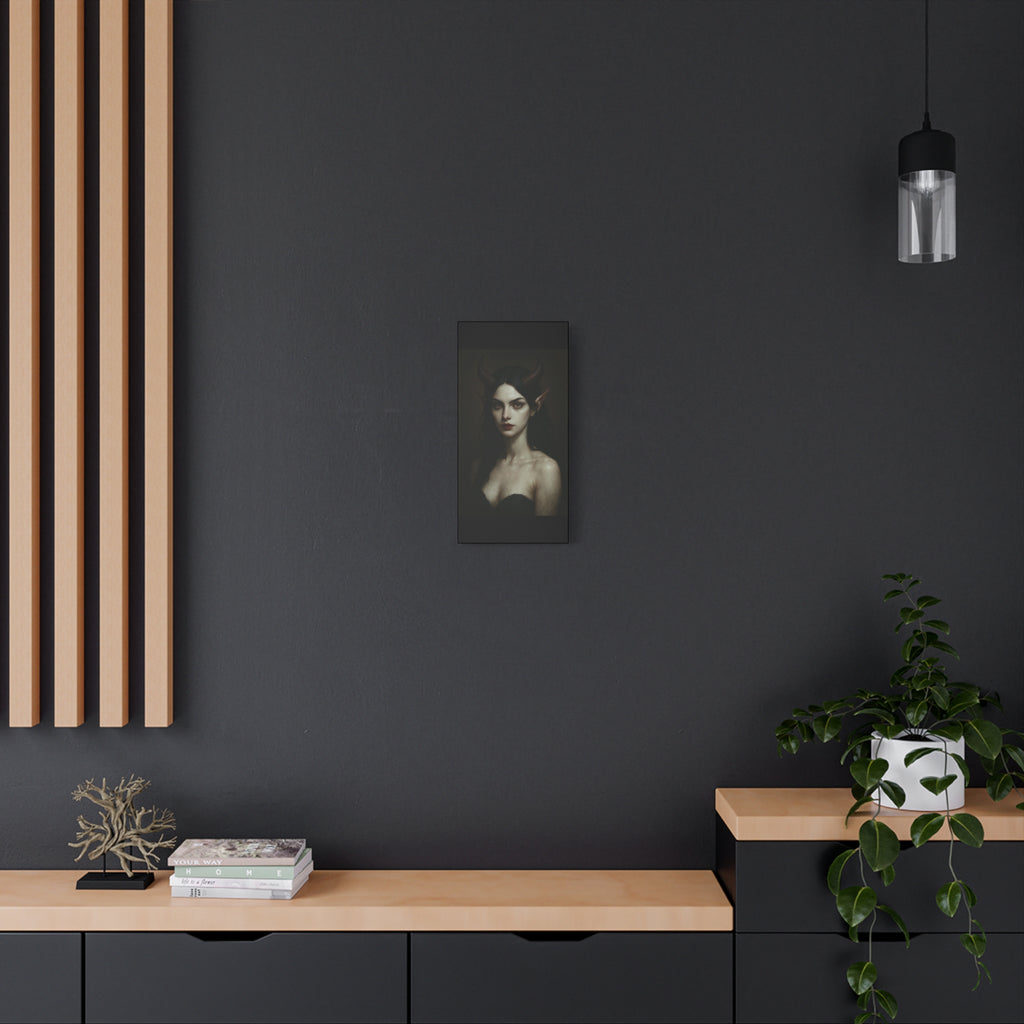 Gothic Art Canvas Print, Demon Aesthetic Home Decor, Dark Fantasy Wall Art, Witchy Room Decoration, Unique Gift for Halloween, Edgy Art
