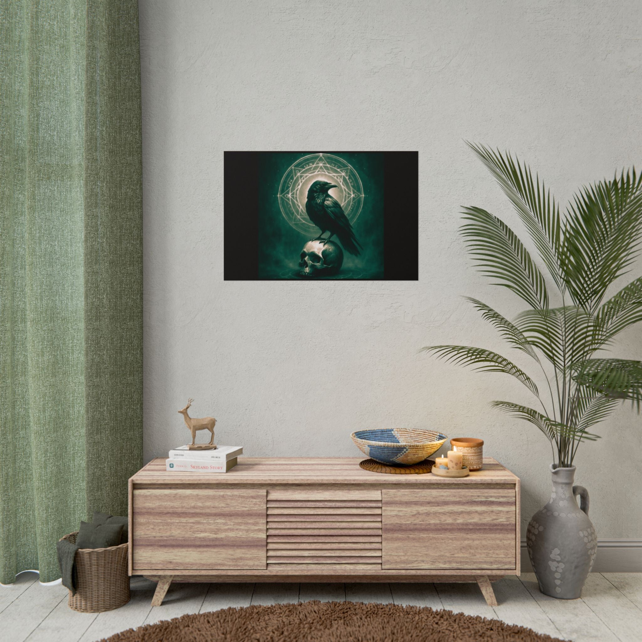 Mystical Raven Art Poster | Dark Aesthetic Wall Decor for Home